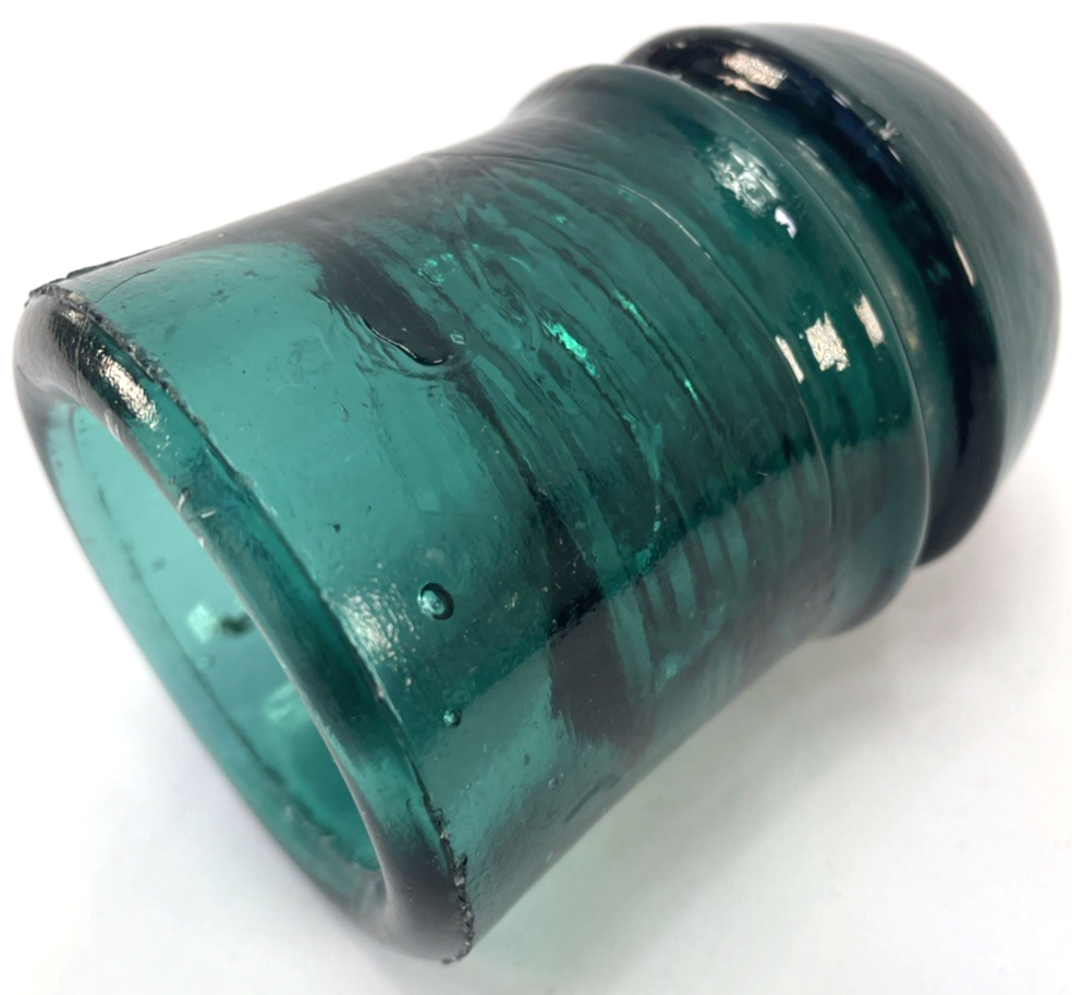 Antique Glass " Pony " Insulator - W Brookfield CD 102 Aqua Blue Green