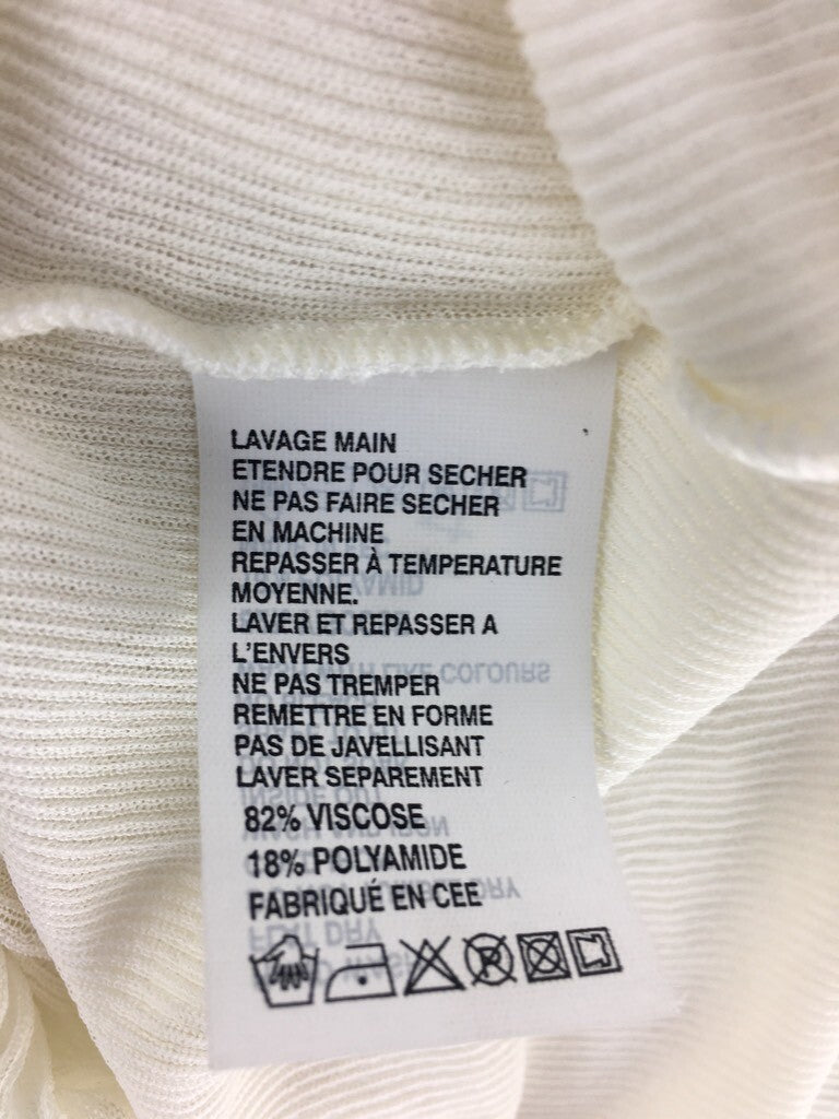 Majestic Womens Tank Top Ivory Scoop Neck Ribbed Blouse 1