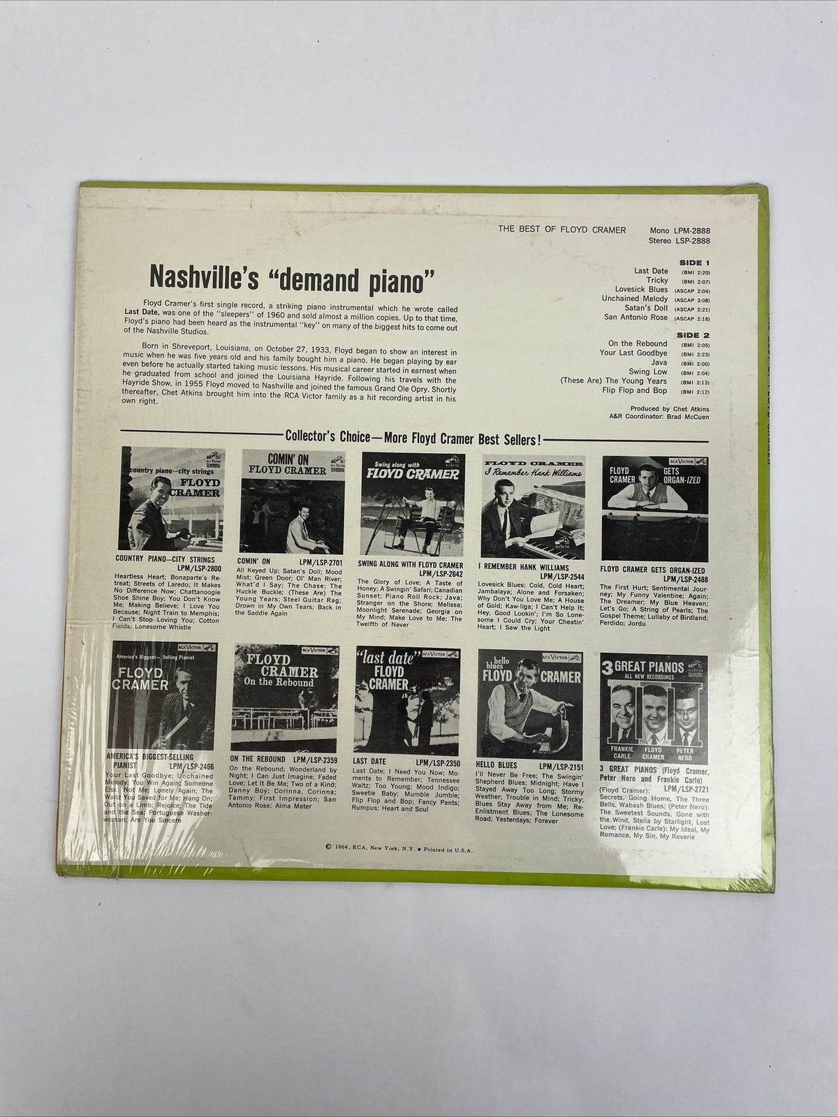 Floyd Cramer – The Best Of Floyd Cramer Vinyl LP Record Album LSP-2888