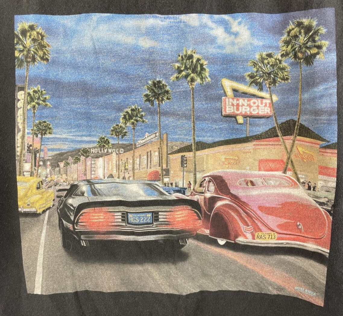 Lot of 2 x Vintage In N Out Burger California Shirt Adult XXL Black Fast Food