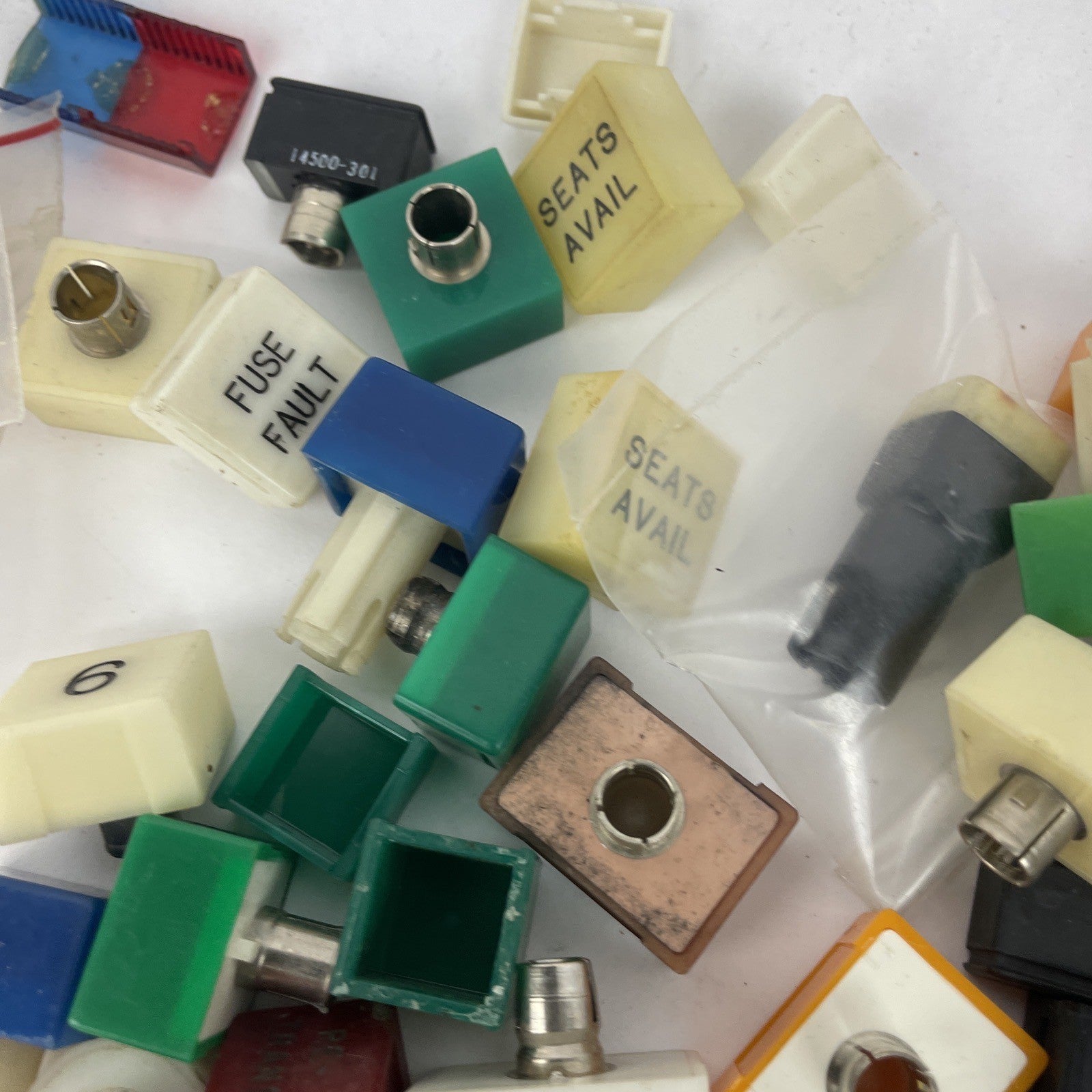 Huge Lot Of Square Push button Panel Lights Red Green Yellow Assorted shaft(s)