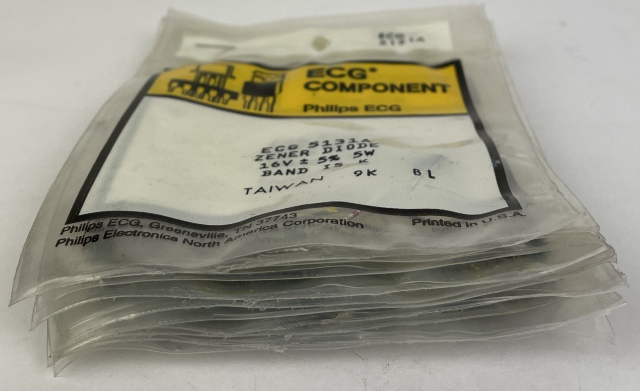 10 x Philips ECG Component 5131A Zener Diode 16V +/-5% 5W K Band - Taiwan