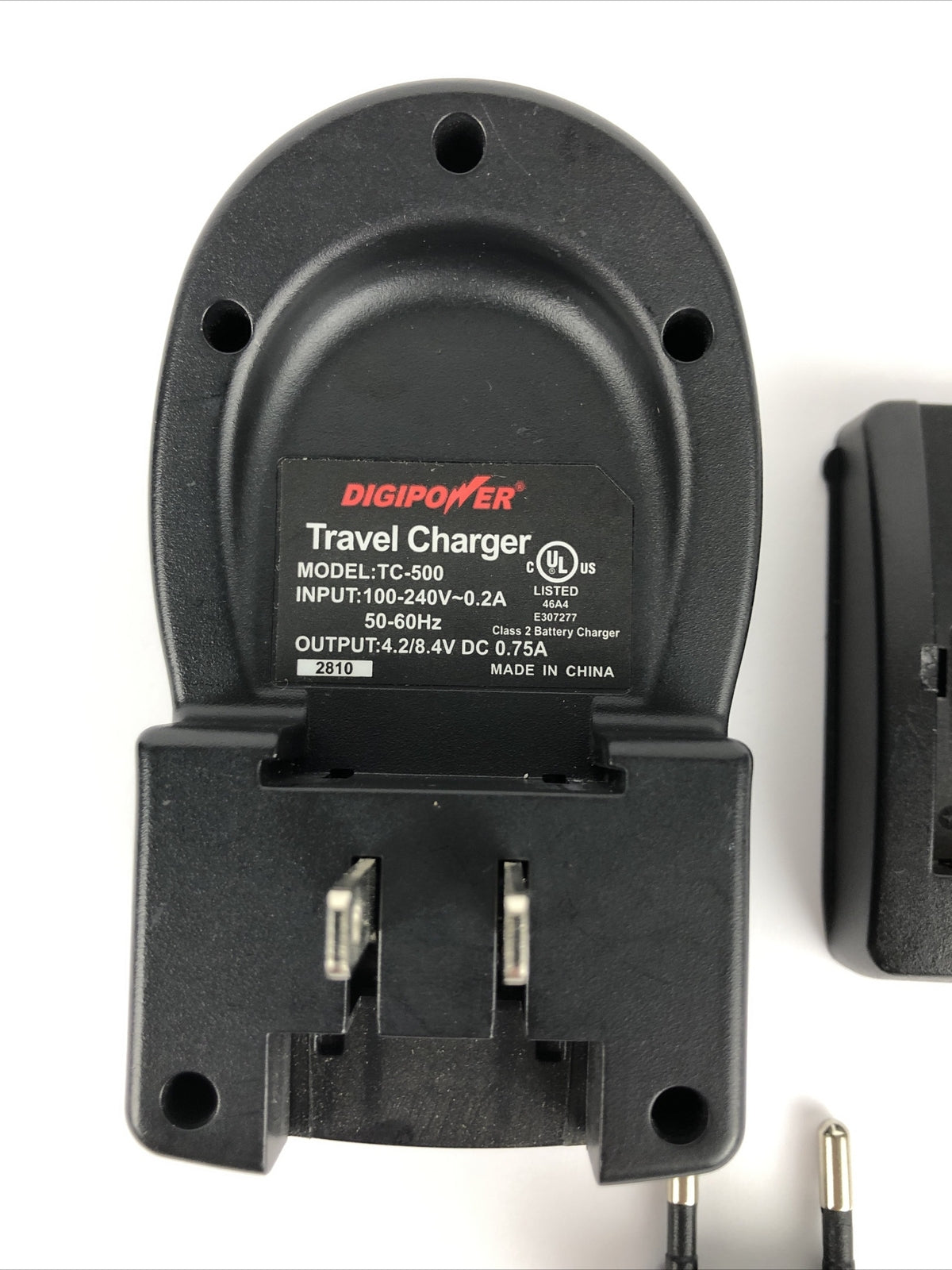 Digipower TC-500 DSLR-500 Travel Battery Charger for Canon 100-240V ~ 0.2A 50-60