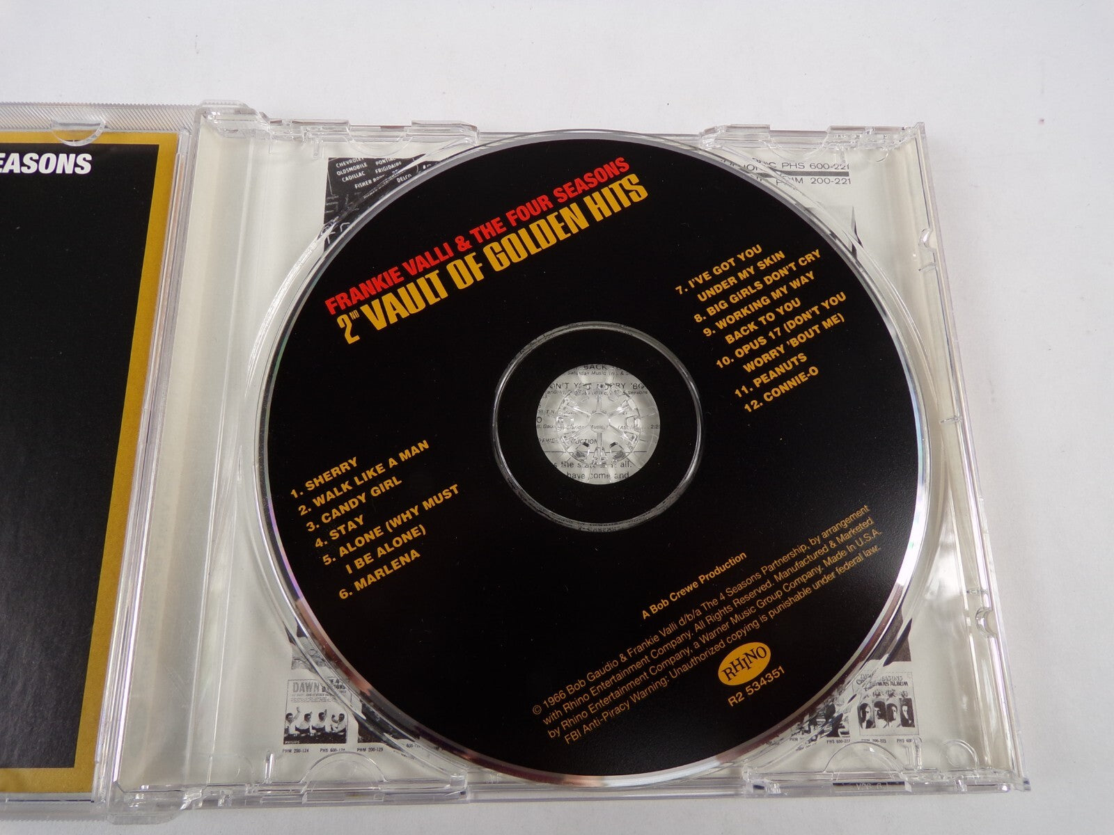 Frankie Valli & The Four Seasons 2nd Vault Of Golden Hits SherryCandy Girl CD#58