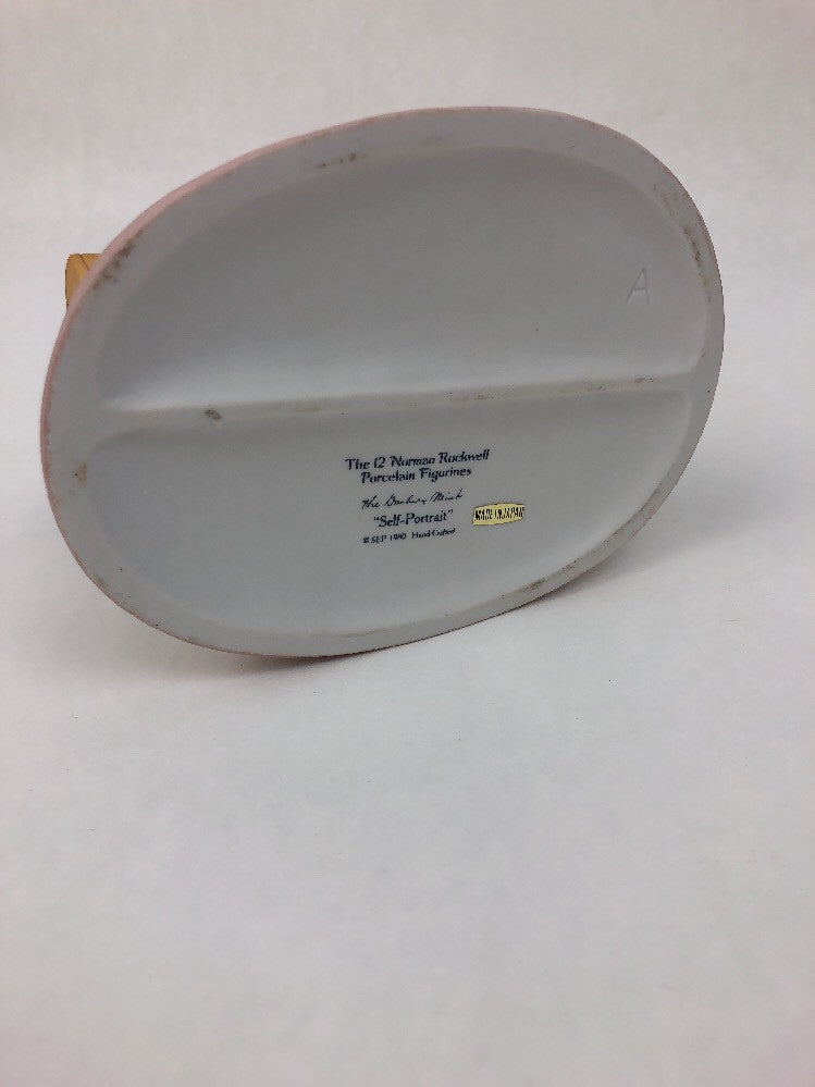 1980 NORMAN ROCKWELL Self-Portrait  Danbury Mint from 12 Porcelain FIGURINE