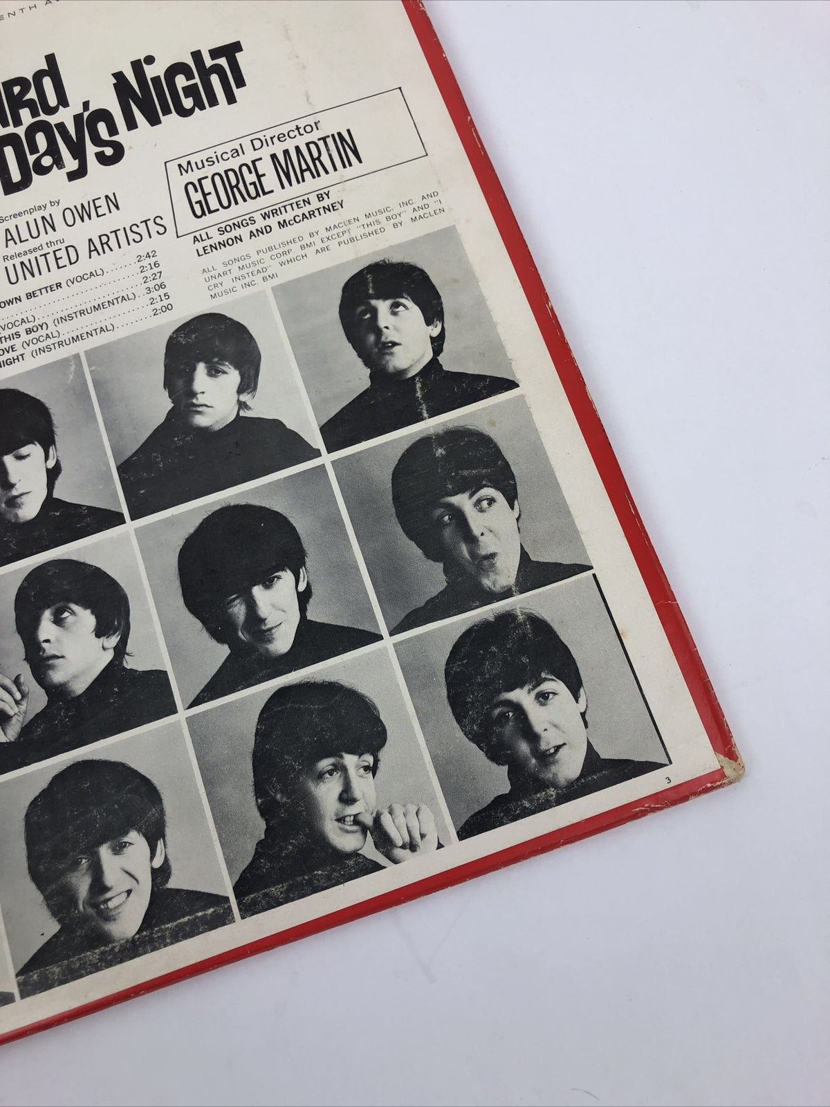 THE BEATLES "A Hard Day's Night" United Artists #UAS 6366 (black label) LP