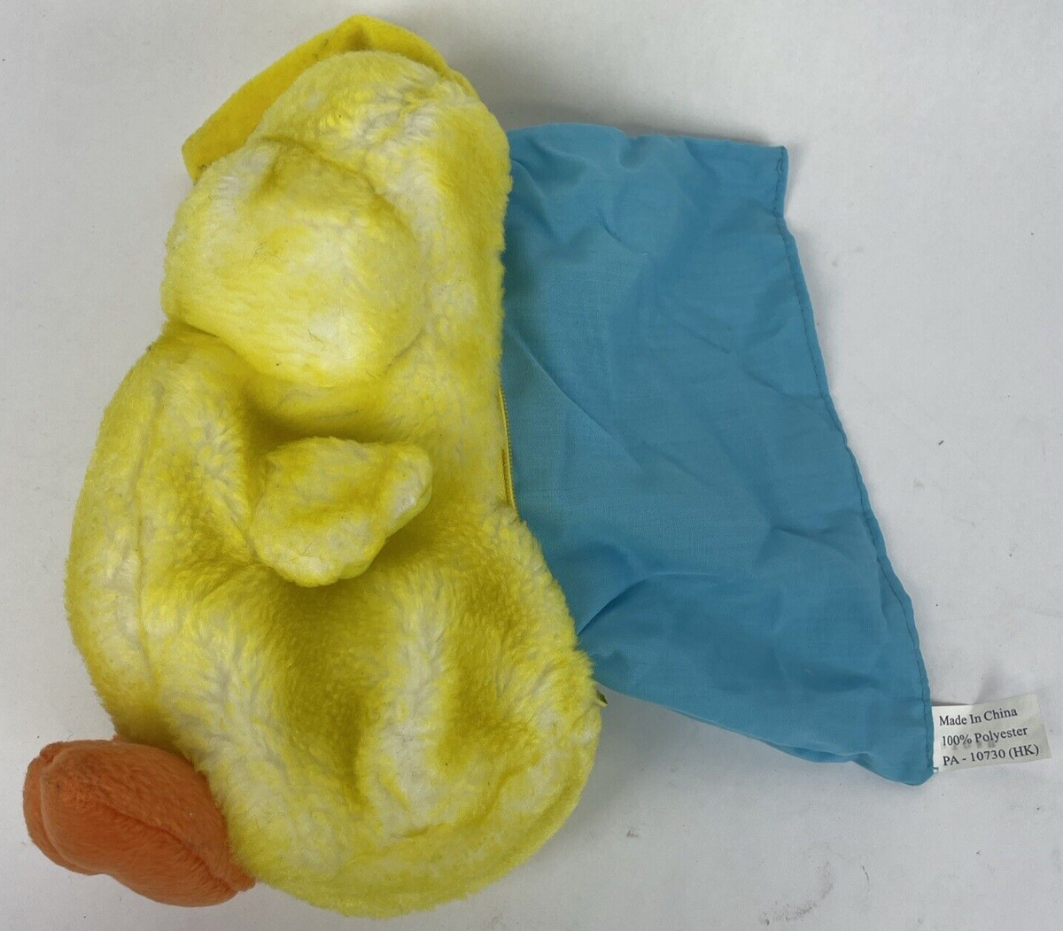 Rare Duck Duckling Plush Hand Purse Bag Pouch Vintage Blue Liner  Zipper Close