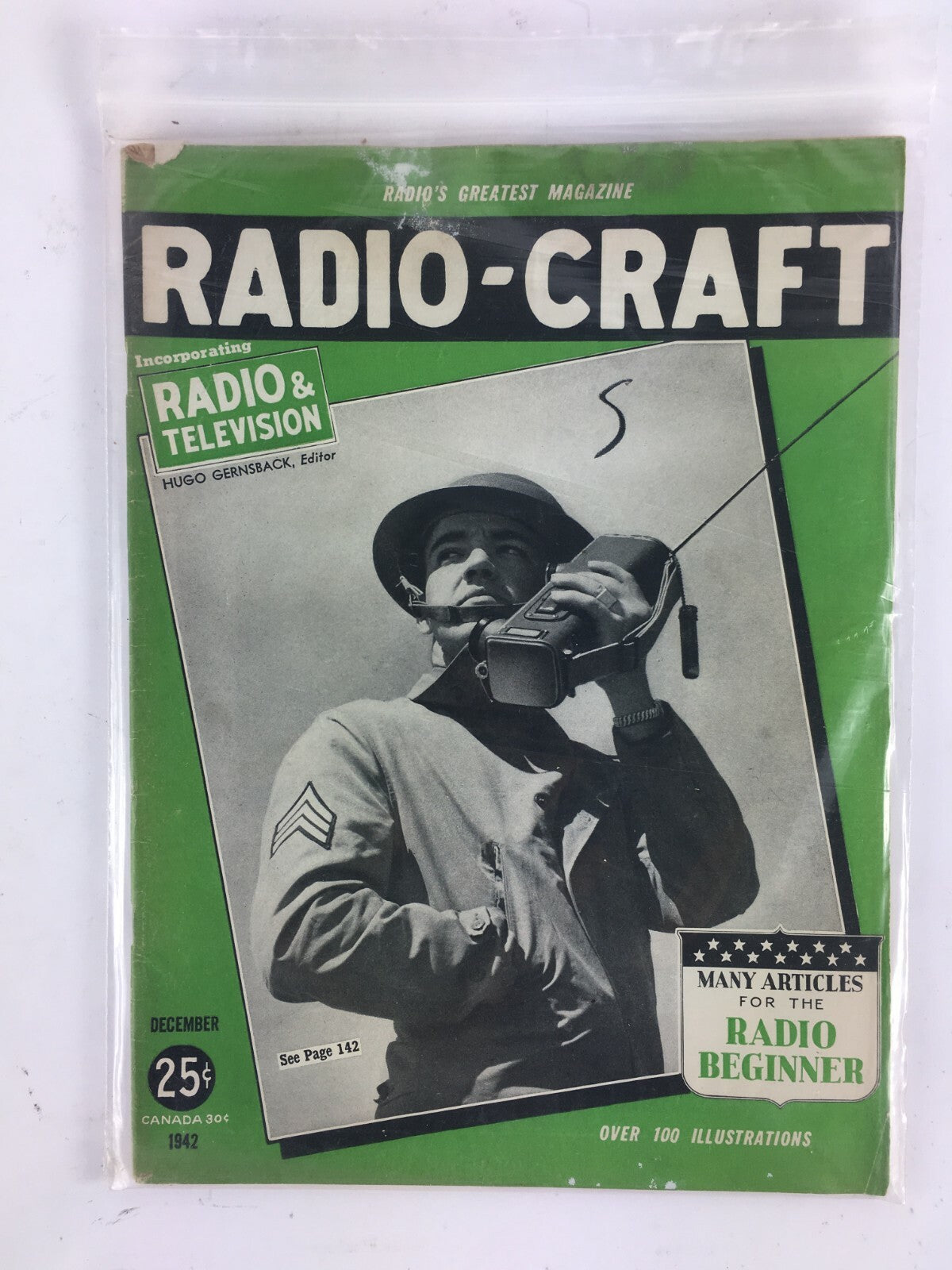 December 1942 Radio Craft HugoGernsback Magazine Radio Beginner 100 illustration