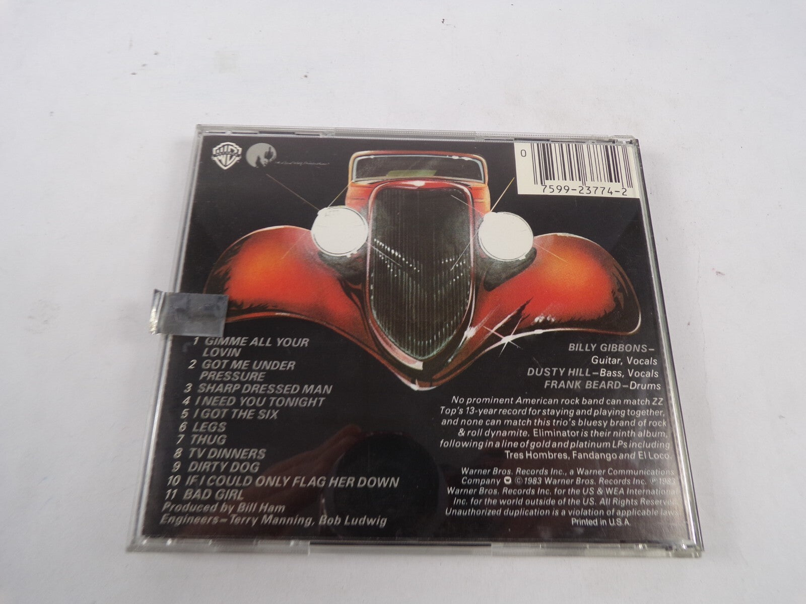 ZZ Top Eliminator Warner Bros CD#43