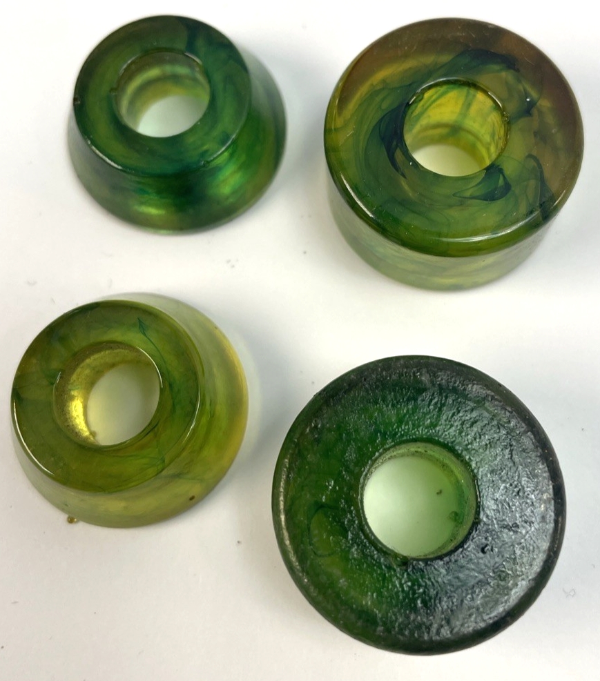 Vintage Skateboard Parts OEM Tracker Trucks Bushing Hard Green Swirl 95a * USA *