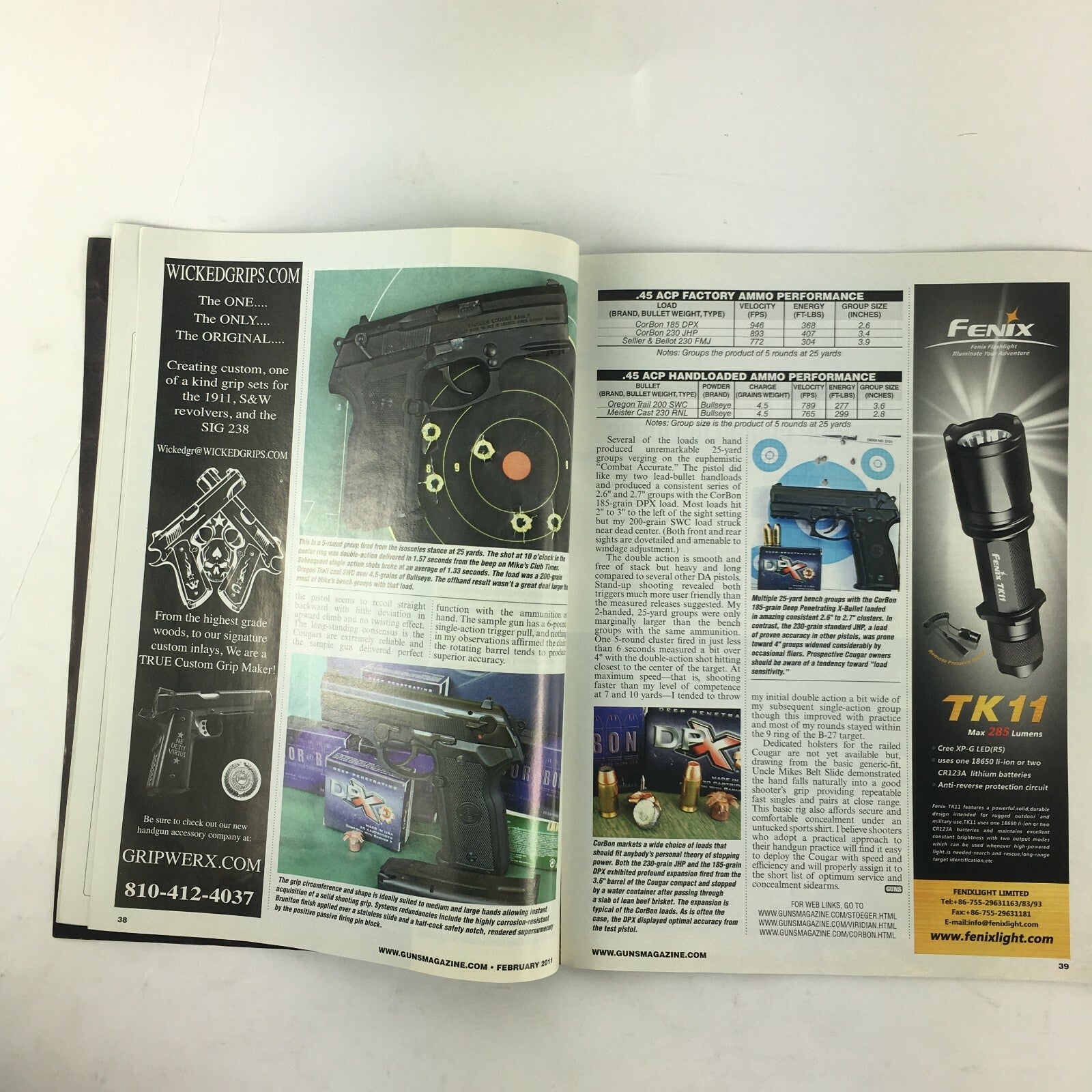 February 2011 Guns Magazine Remington R-15/30 .30 Remar 4X-12X .45 ACP