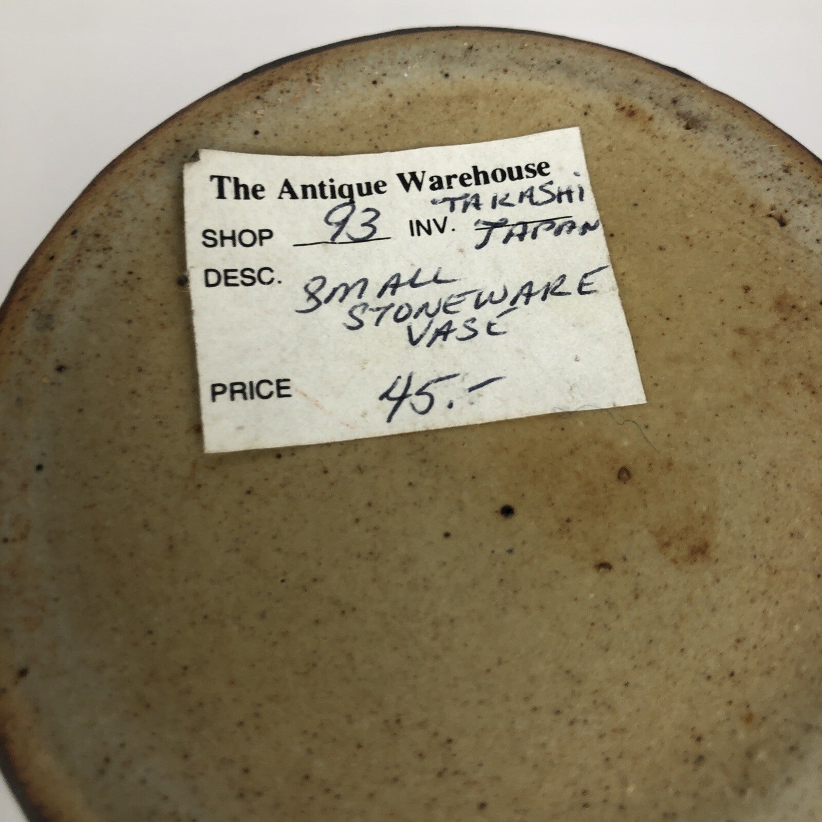 The Antiqua Warehouse Takahashi Stoneware DRIP Vase Japan 4.5" x 3"  LOOK
