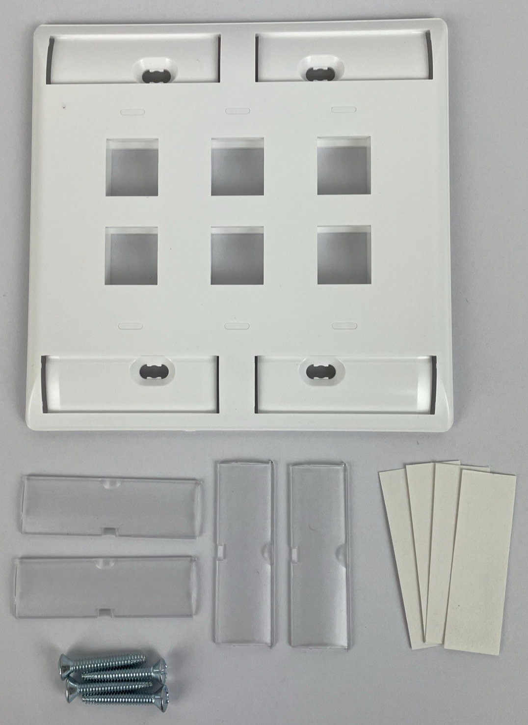 LOT of 3 COMMSCOPE 1-2111013-3 Faceplate Double Gang / 6 Port / Alpine White