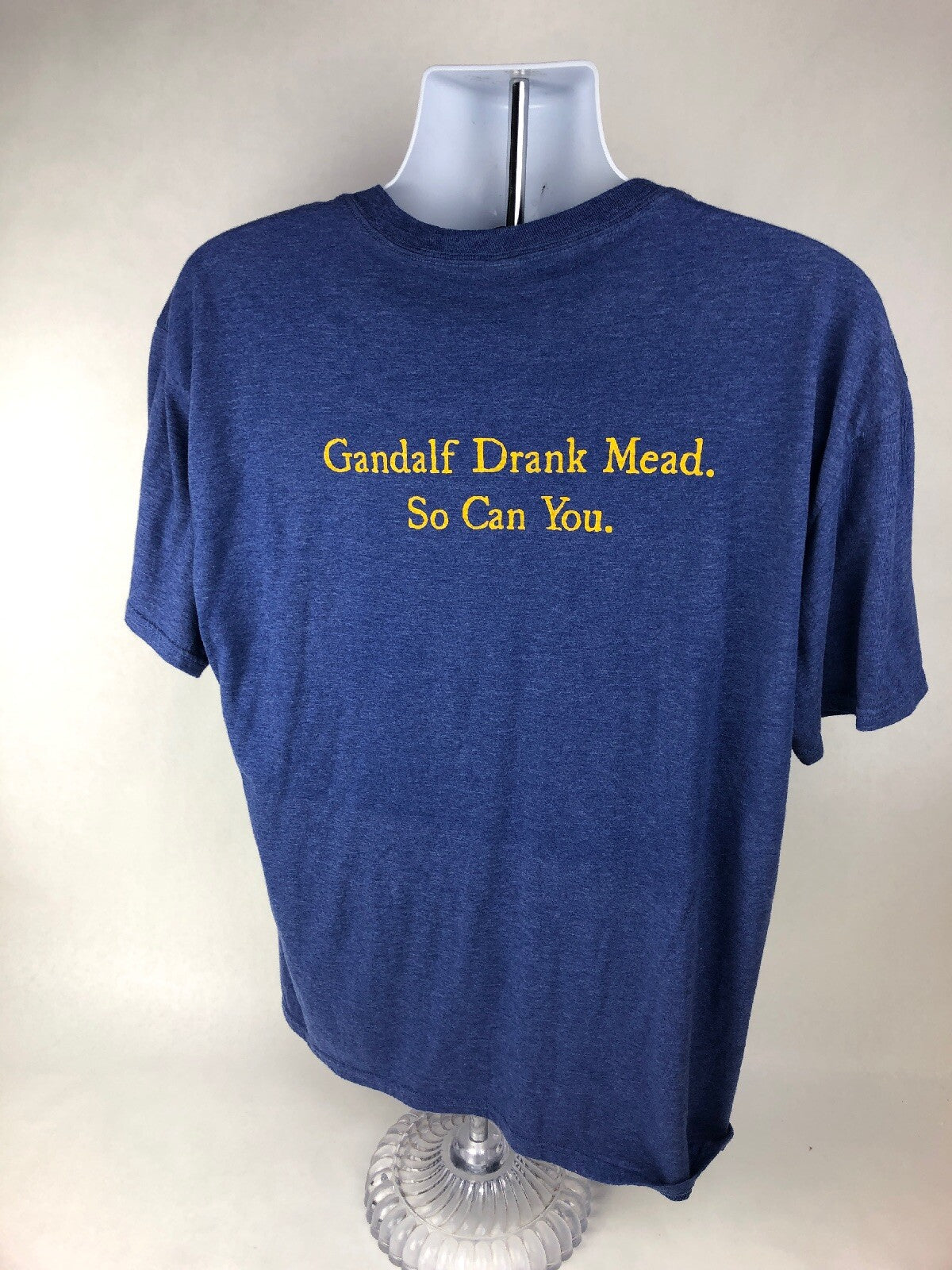 Golden Coast Mead T Shirt Sz XL Blue Gandalf Drank Mead Sustainable Fabric