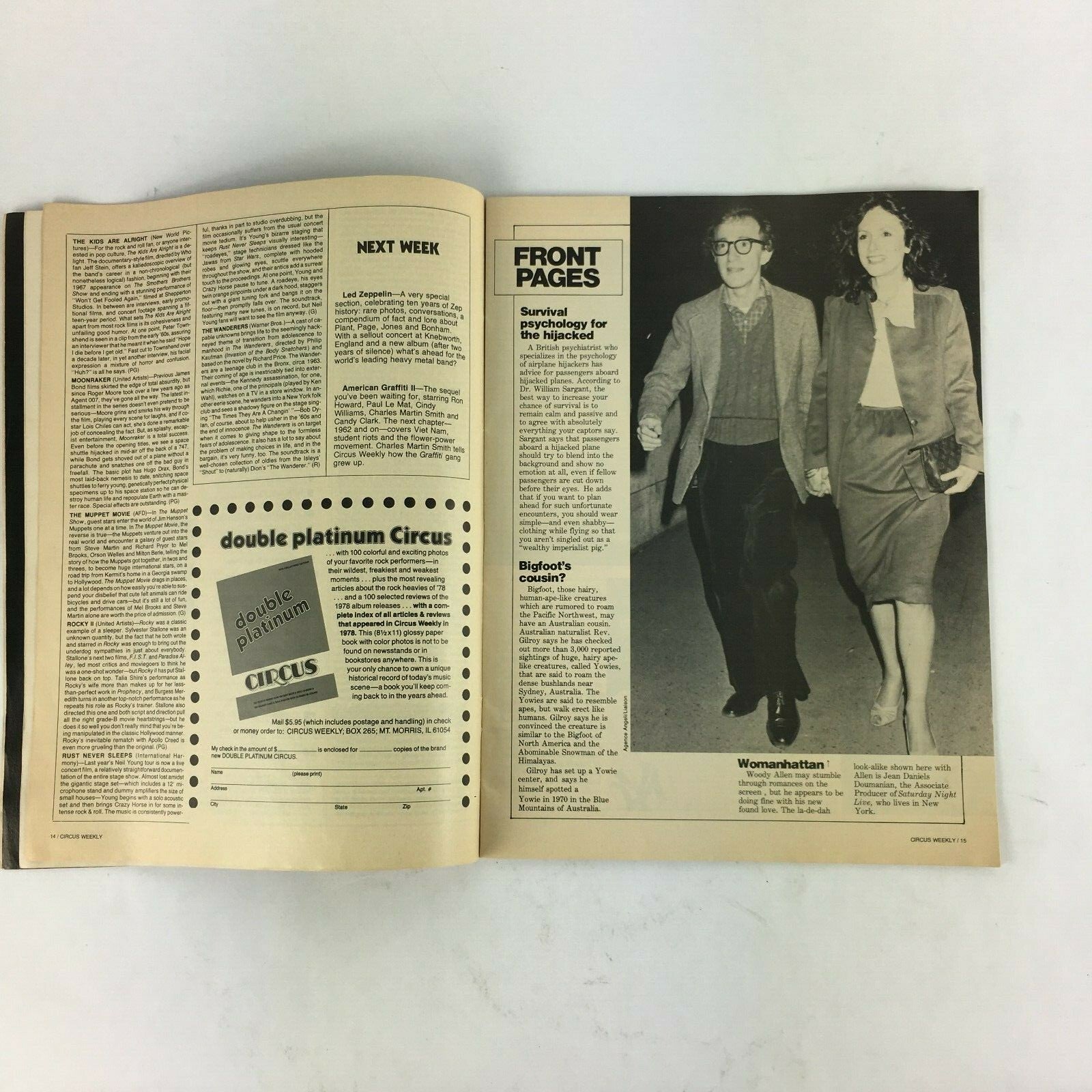 September 4,1979 Circus Magazine Saturday Night Live The Cars America-Thon