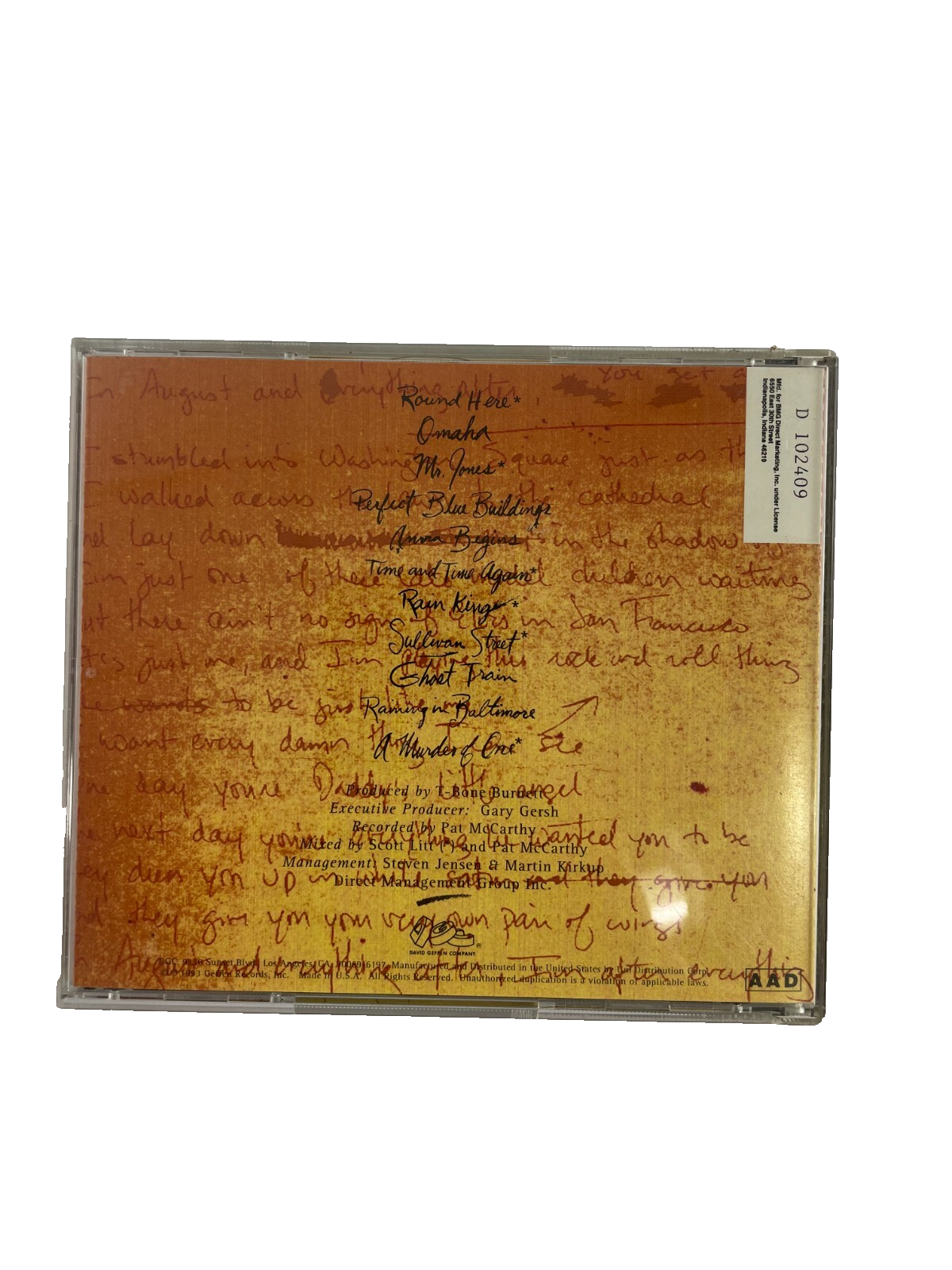 Counting Crows August And Eveything After Round Here Omaha Mr. Jones CD#10