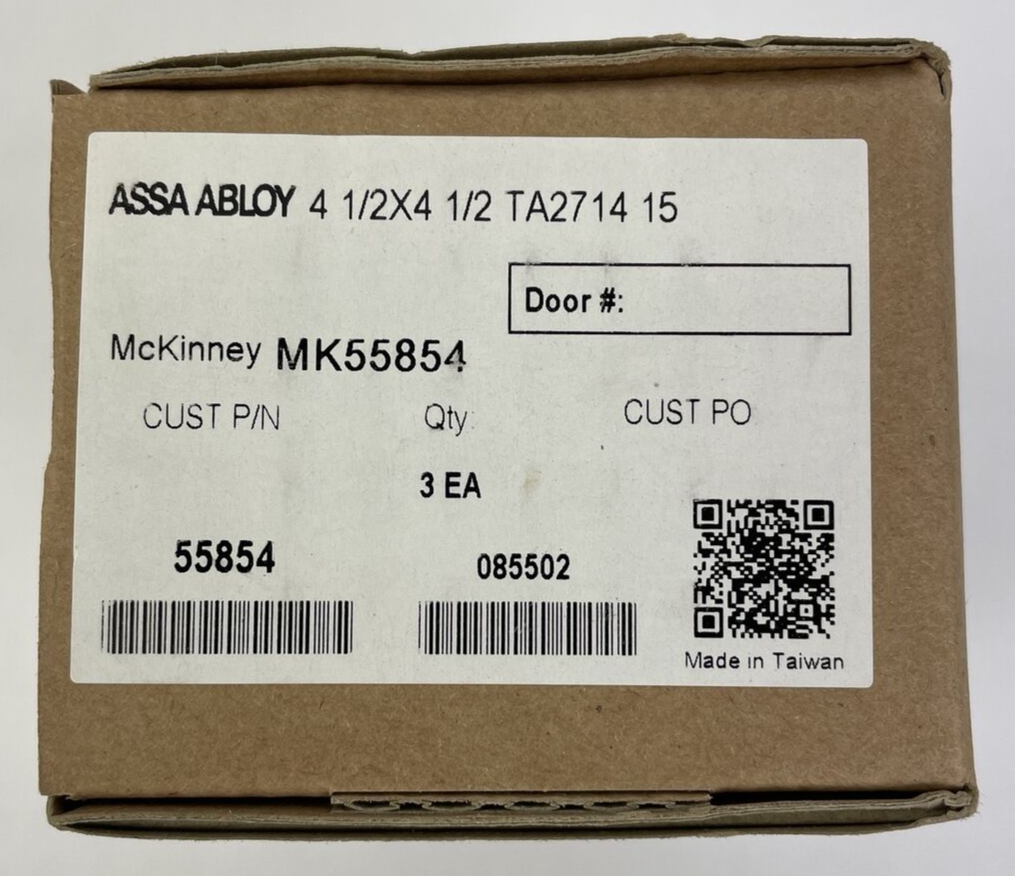 Brand New 3 Pack ASSA ABLOY McKinney MK55858 Door Hinges 4.5" x 4.5" TA2714 15