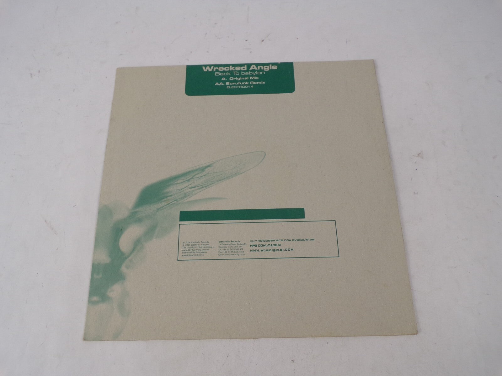 Wrecked Angle Back To Babylon Original Mix Burufunk Remix Vinyl Record