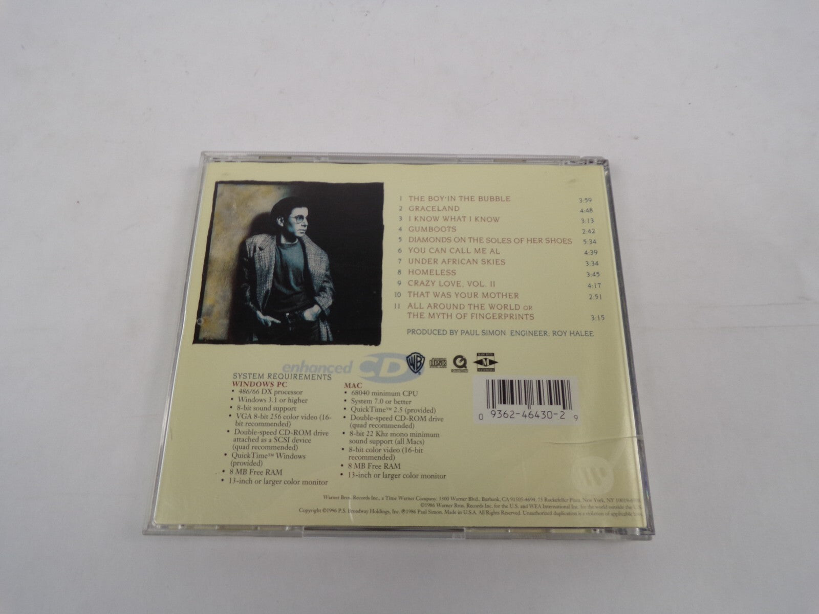 Paul Simon Graceland The Boy-In The Bubble Graceland I Know What I Know CD#25