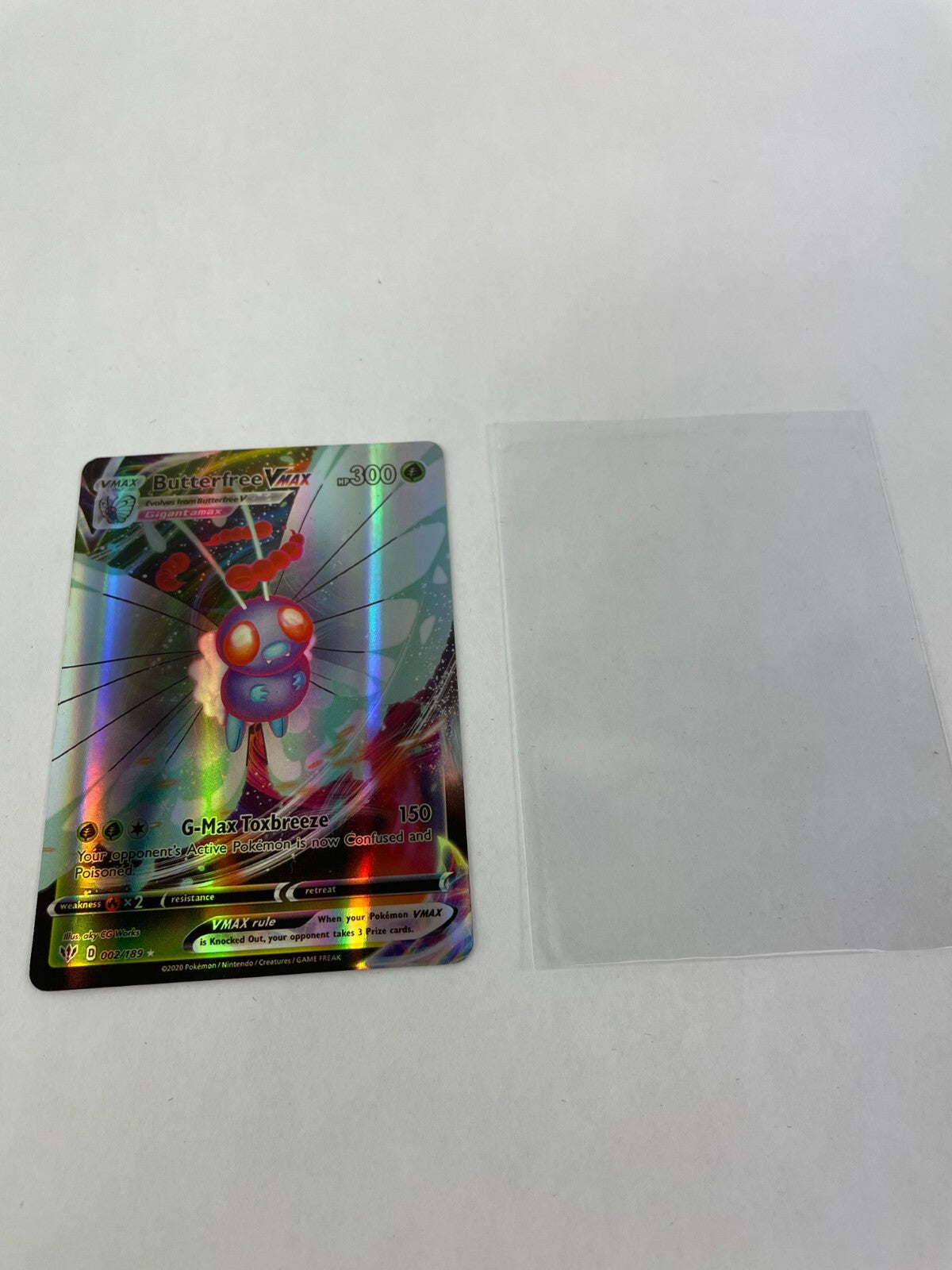 Pokemon Butterfree Vmax HP 300 G-Max Toxbreeze 150 002/189