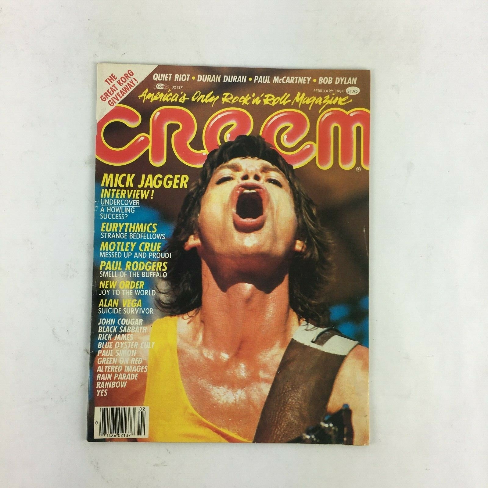 February 1984 Creem Music Magazine Mick Jagger Eurythmics Motley Crue Alan Vega