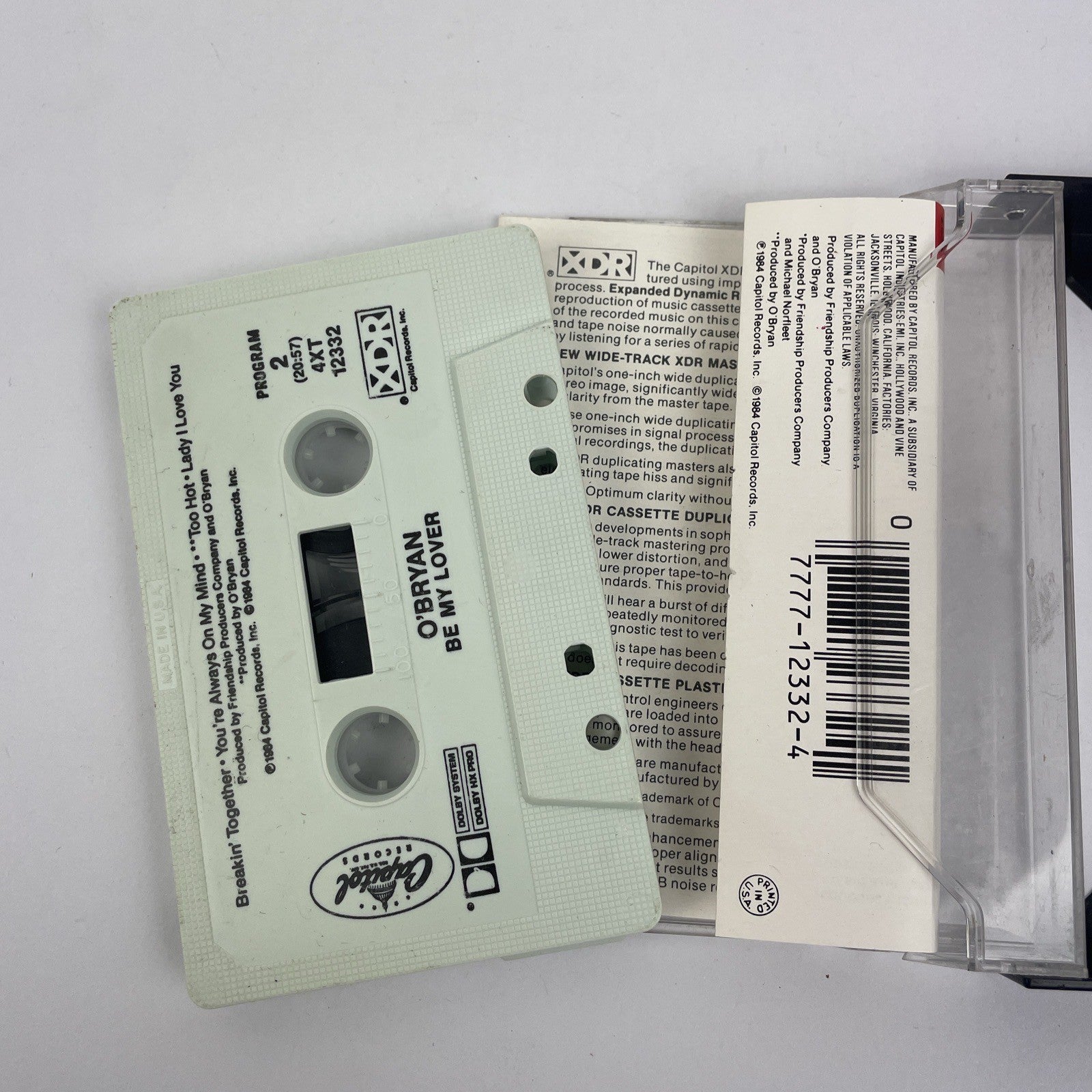 O'BRYAN * Be My Lover 1984 Capitol Records ‎4XT-12332 Funk Soul Cassette Tape