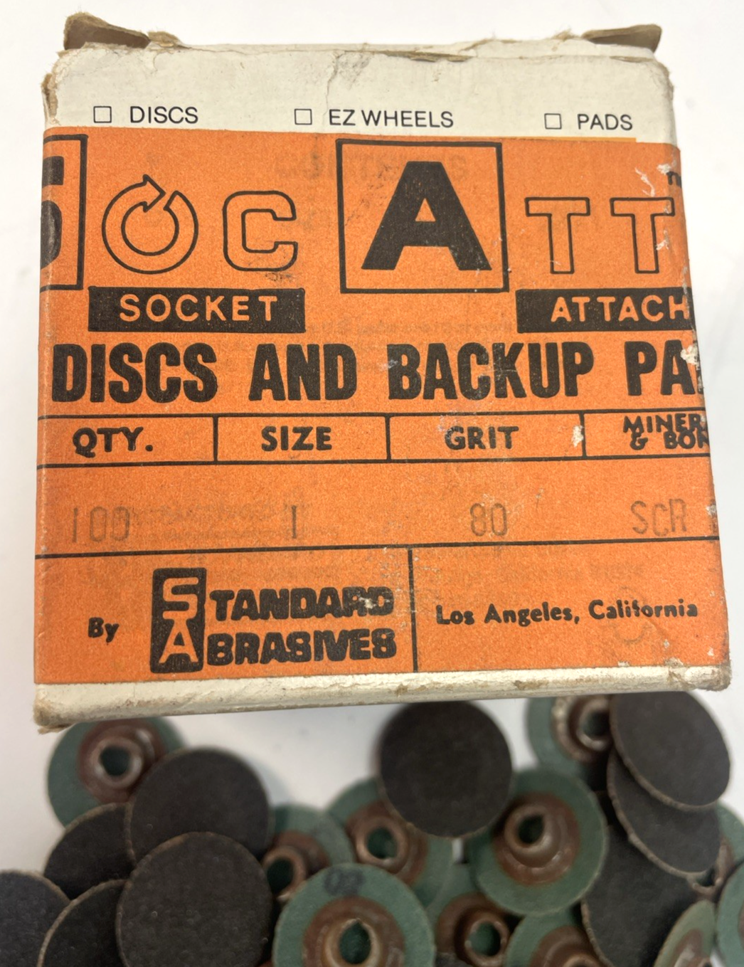 Standard Abrasives 52206 1" 80 Grit SOCATT A/O 2 PLY  Cloth Discs Qty.96