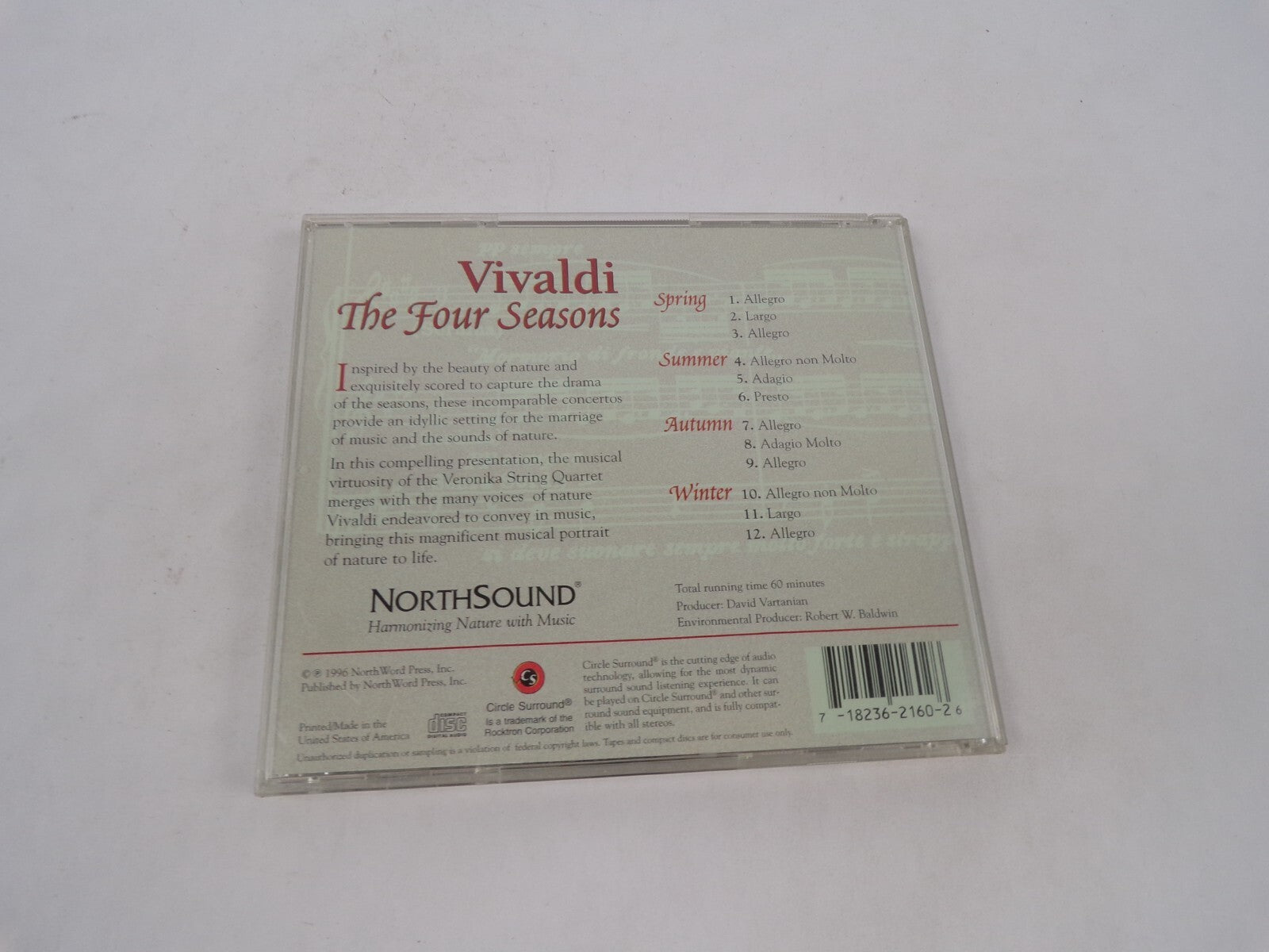 North Sound Harmonizing Nature With Music Vivaldi The Four Seasons Spring CD#71