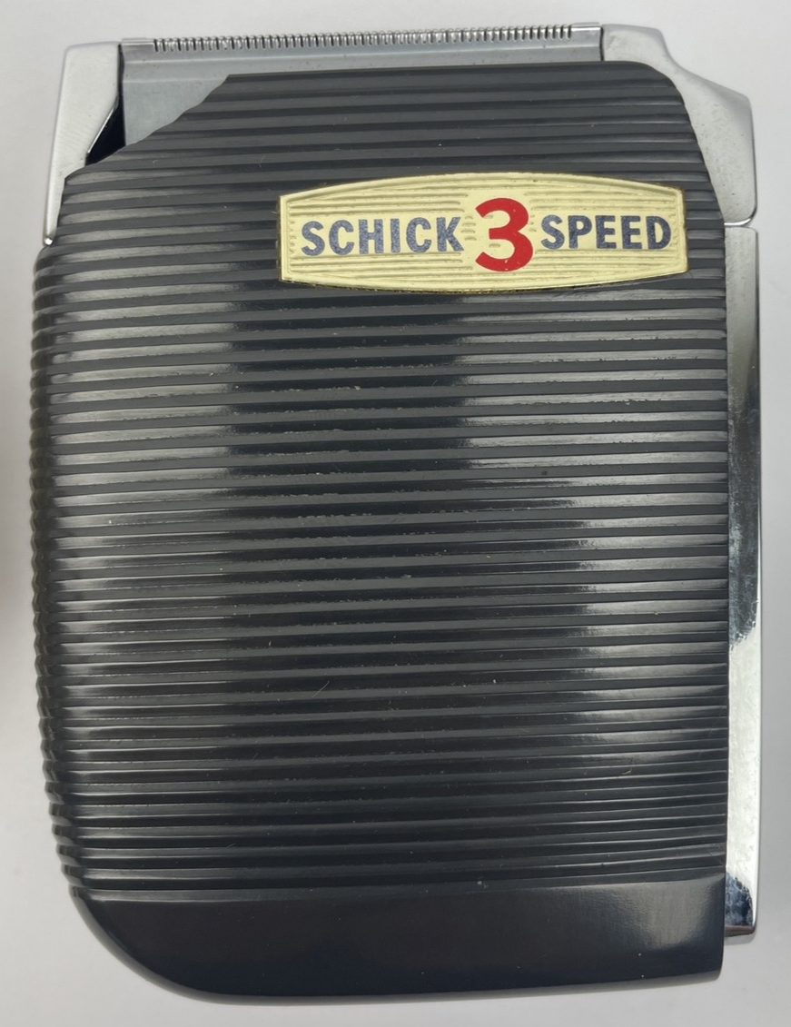 Vintage Schick 3-Speed Electric Shaving Razor 1960's  Working Dark Grey