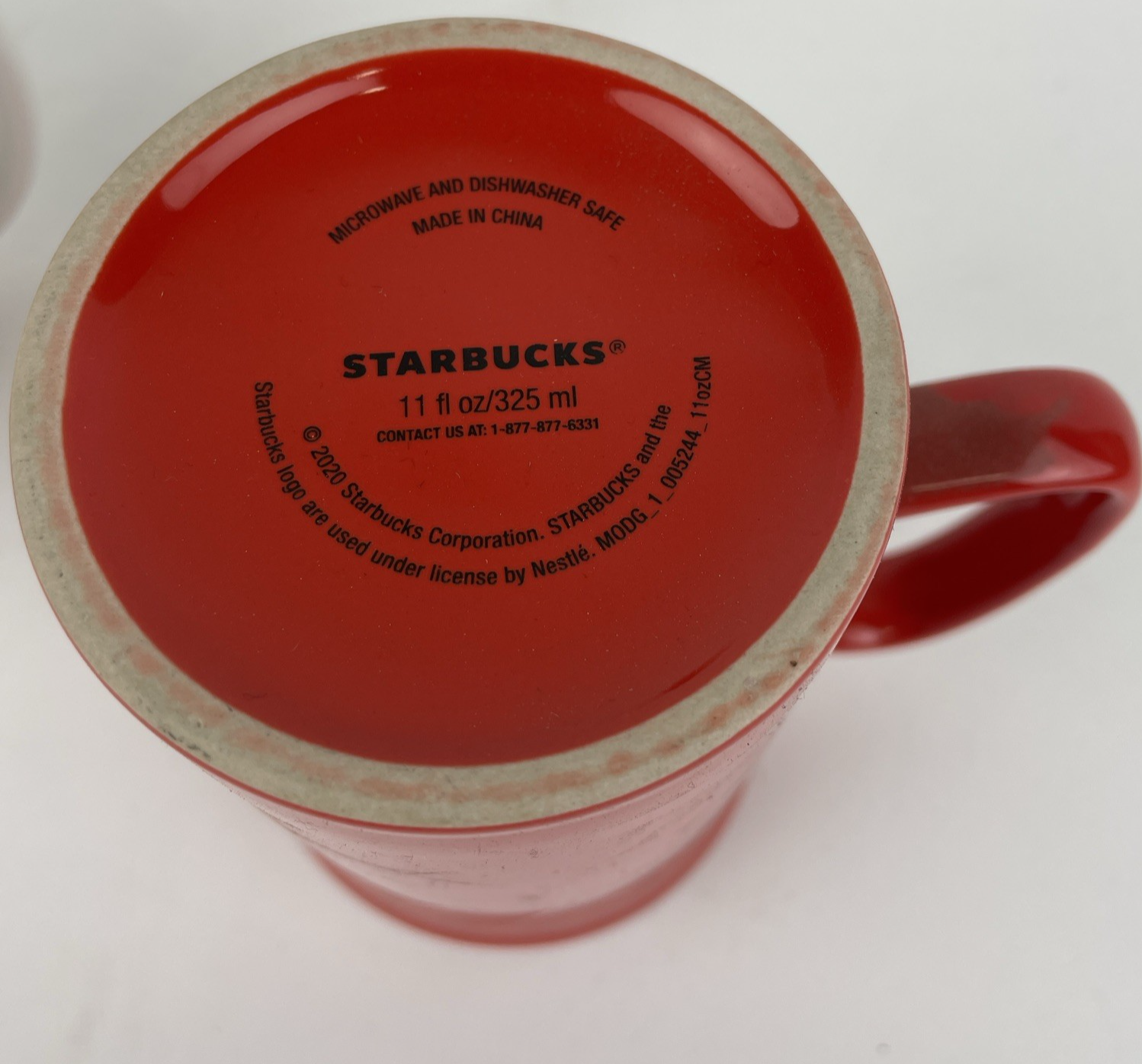 2 x Starbucks 2006 2020 Coffee Tea Cup Mug Ceramic Green Mermaid Logo Red White