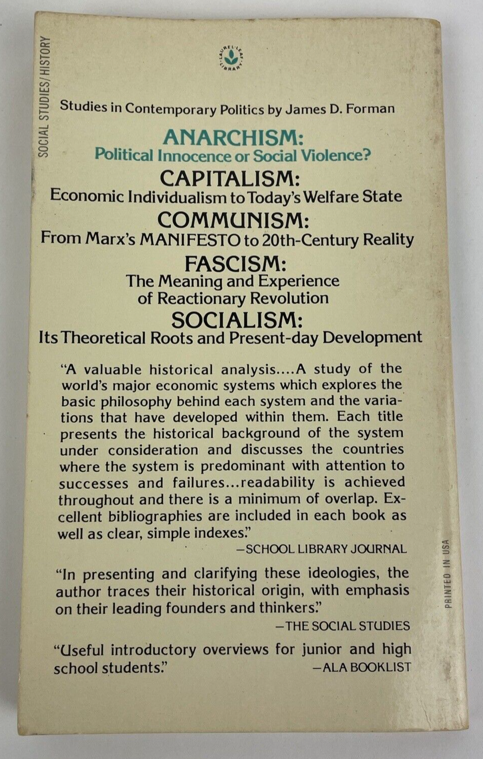 Anarchism : Political Innocence or Social Violence? Author : James D. Foreman