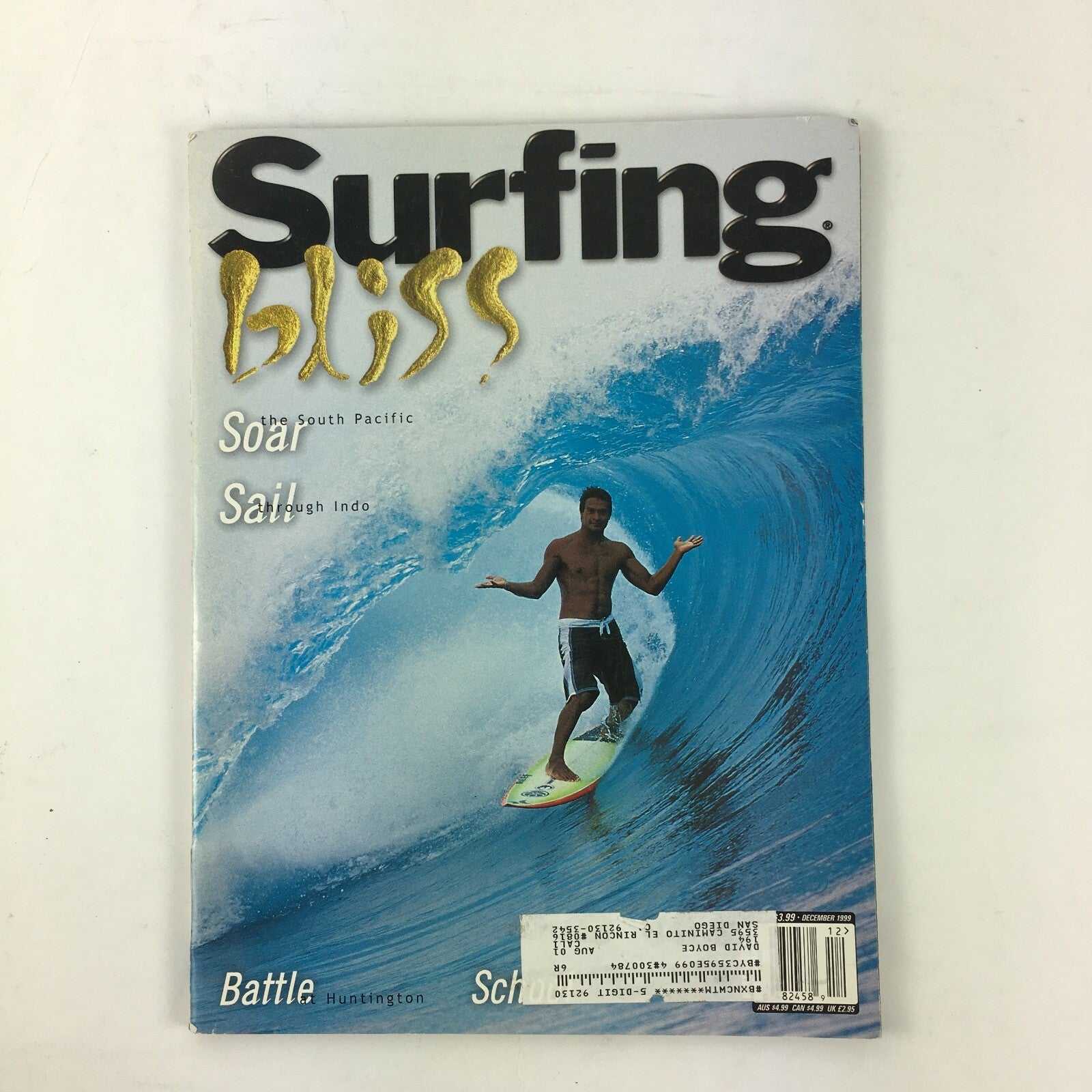 December 1999 Surfing Magazine Bliss Soar the South Pacific Sail through Indo