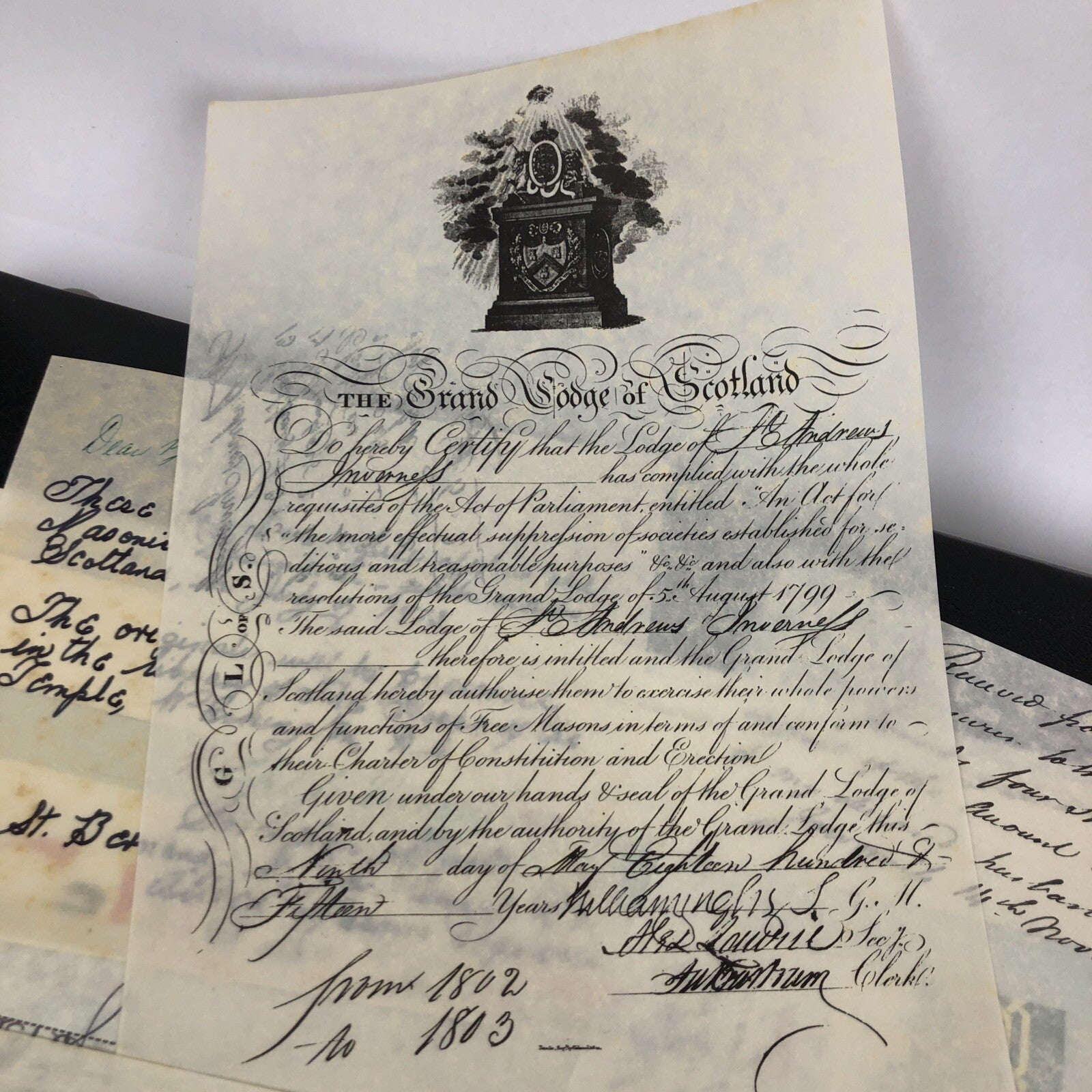 Vintage Free Mason Templar California Diploma Certificate License Award Huge LOT