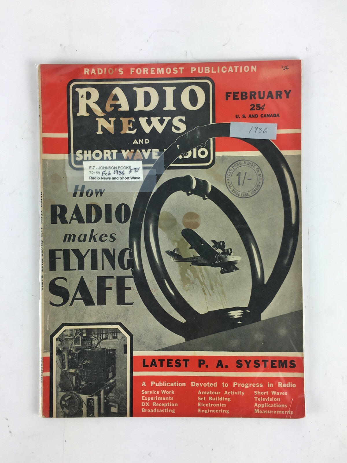 February 1936 Radio News Short Wave Radio Magazine Radio Makes Flying Safe