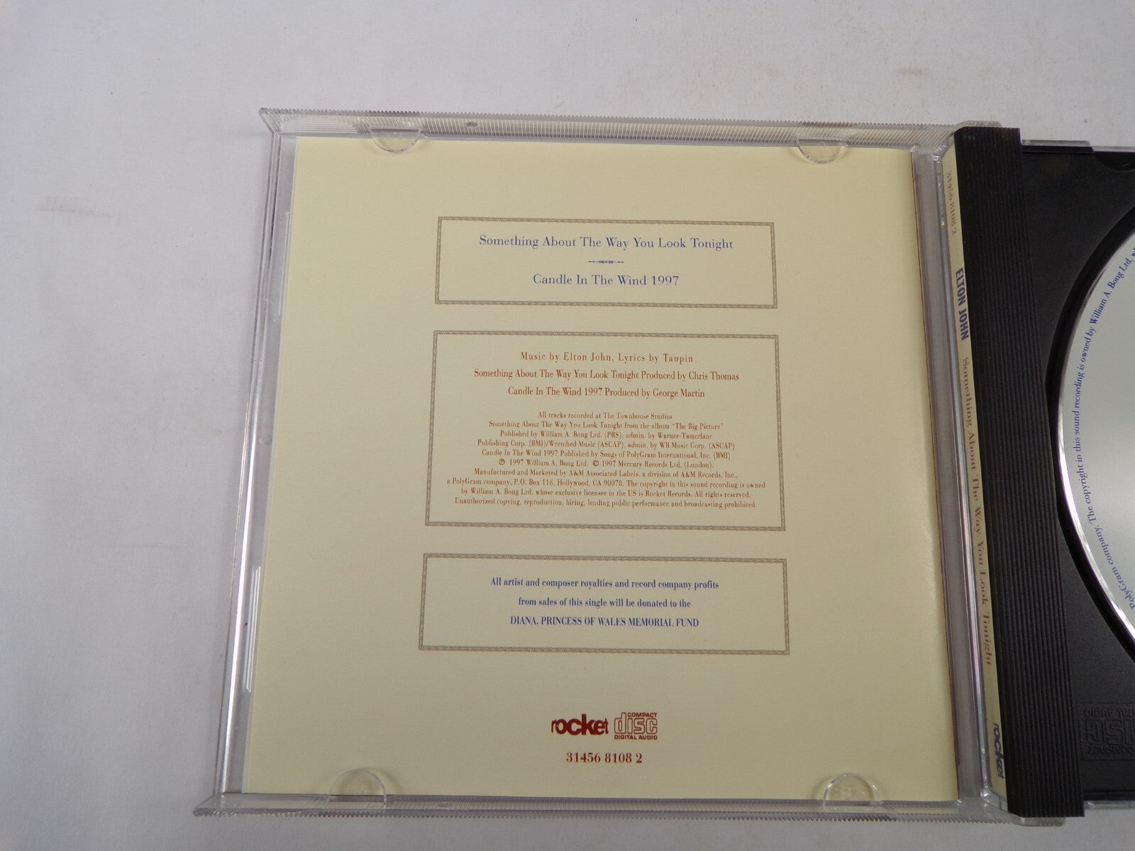 Elton John Something About The Way You Look Tonight Music By Elton John CD#57