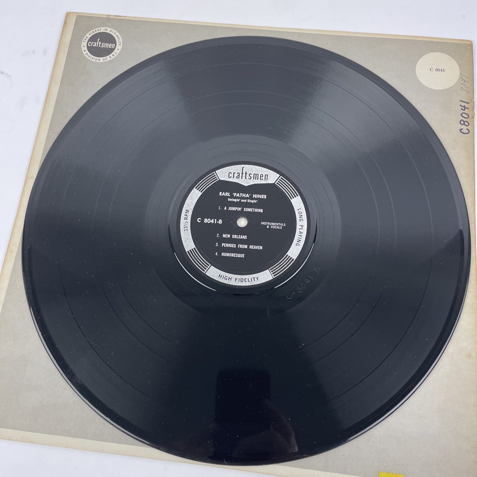 Earl Fatha Hines Swingin' 'n Singin' VINYL LP 1960 CRAFTSMEN RECORDS C-8401 VGC