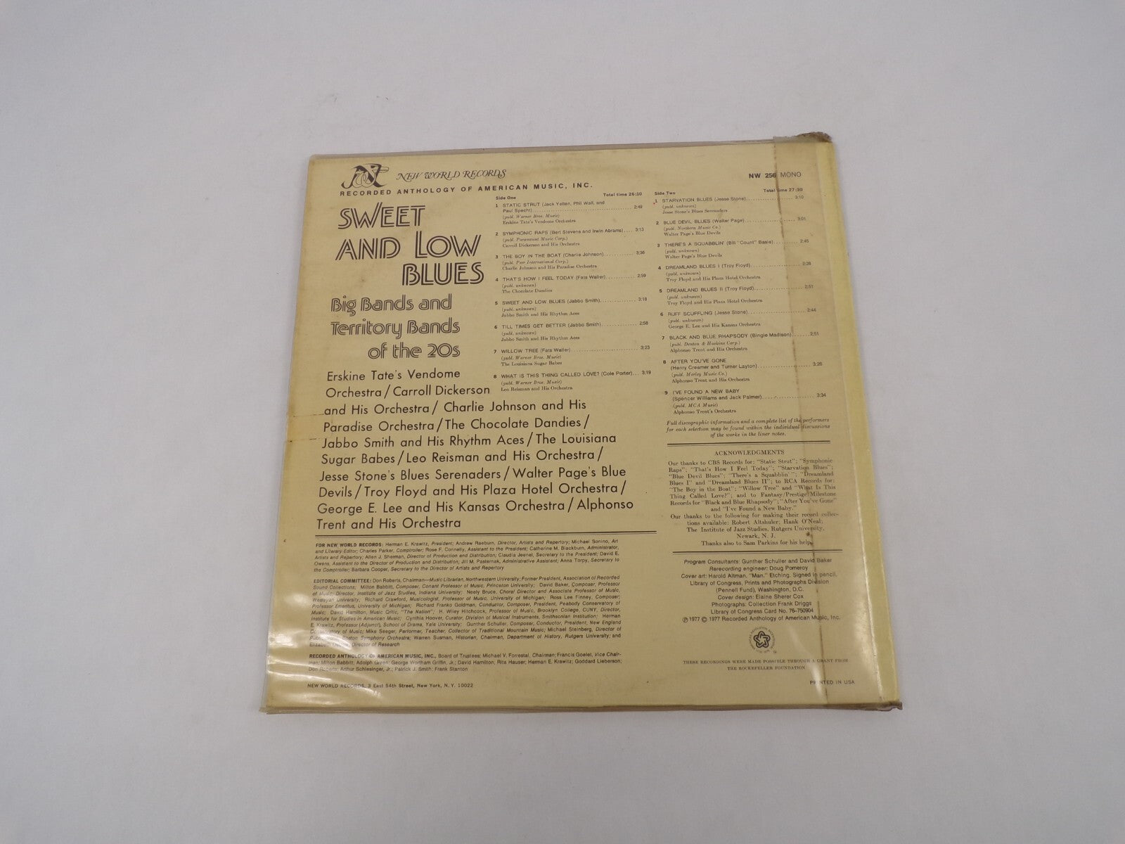 Sweet And Low Blues Big Bands And Territory Bands Of The 20s Vinyl Record