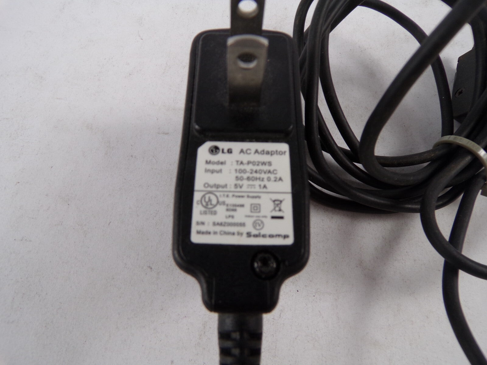 Geniune LG AC Adapter TA-P02WWS Output 5 V  1 A Power Supply Adapter A56