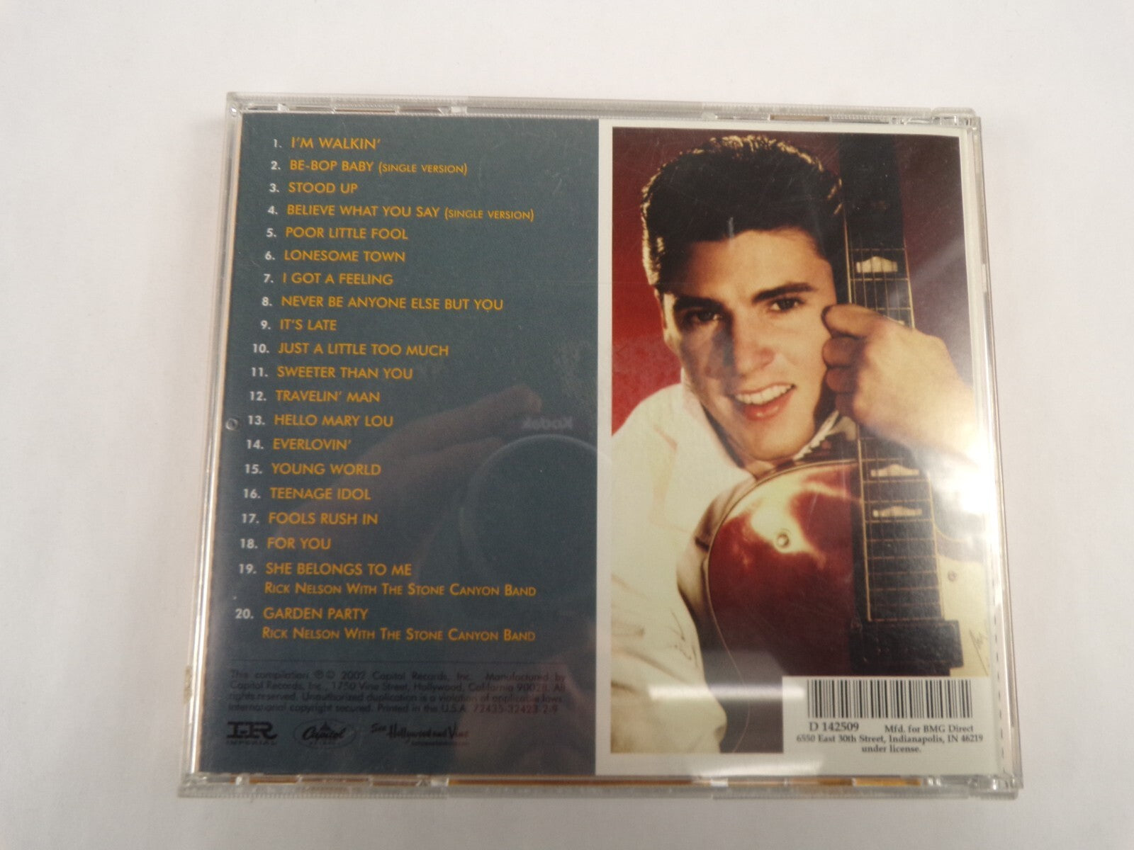 Rick Nelson Greatest Hits Stood Up It's Late For You I'm Walkin' CD#54