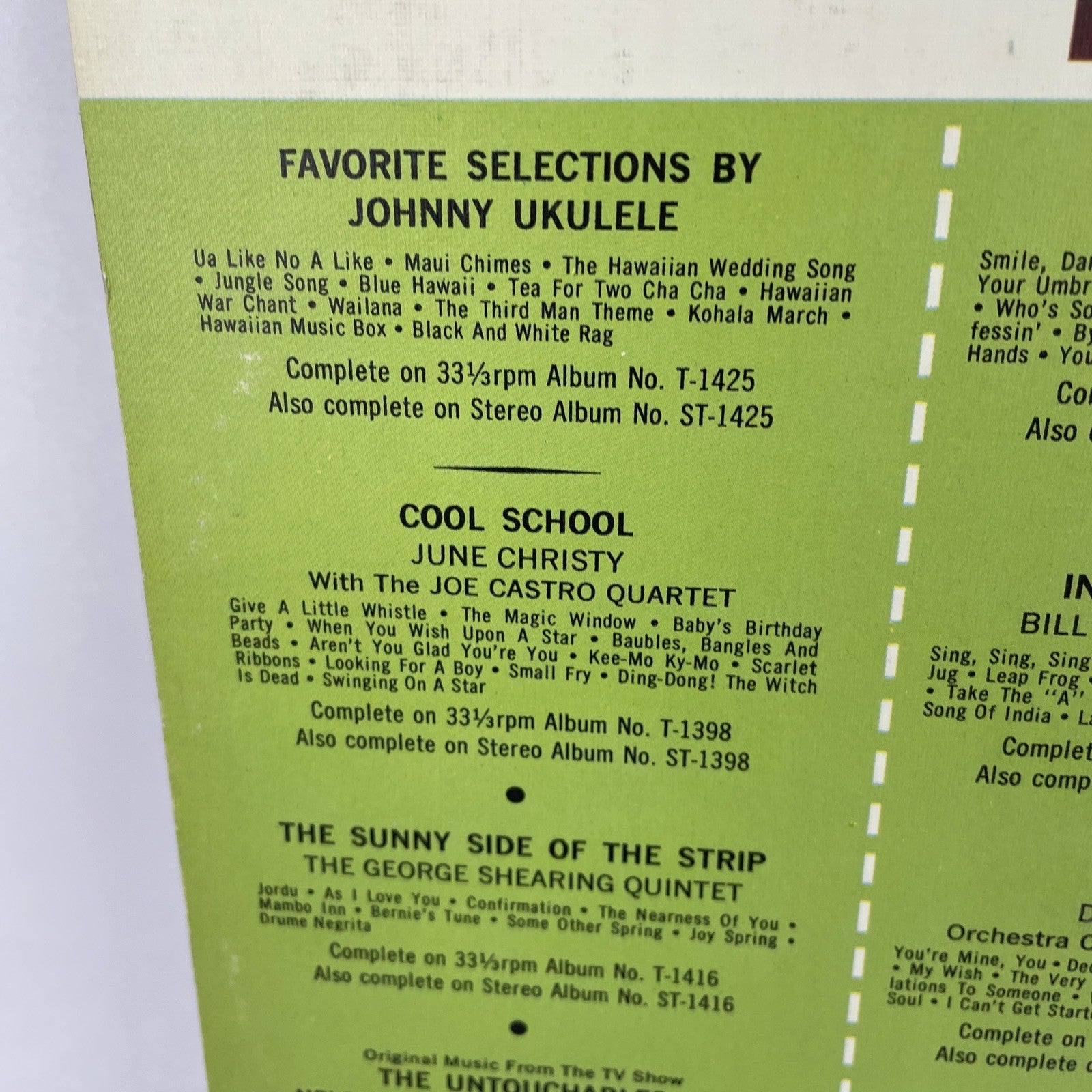 BMOC September 1960 Big Music On Campus Assorted Artists Promotional Copy