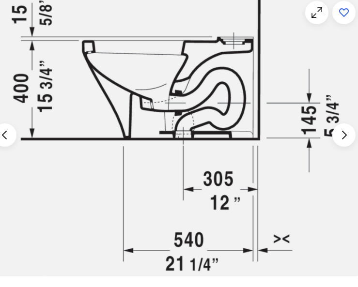 Duravit 216001 00 85 White Durastyle Elongated Toilet Bowl Only