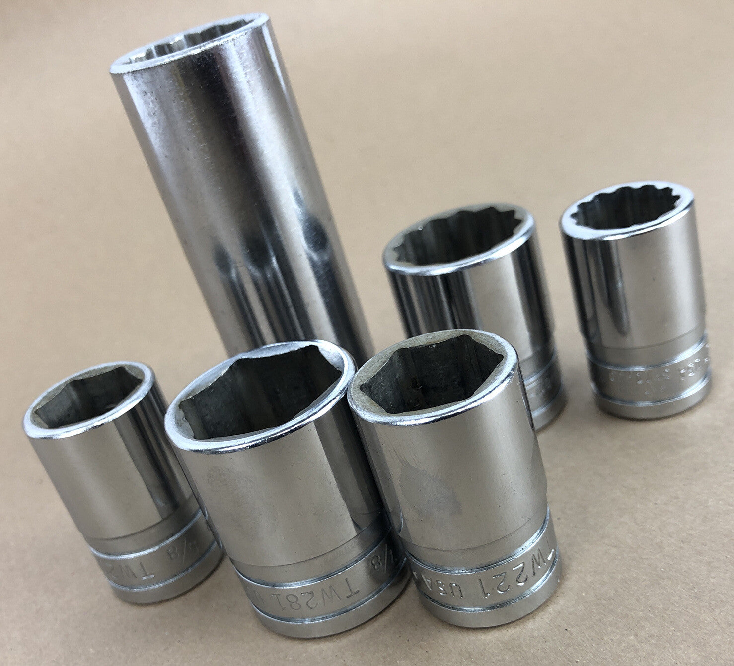 Snap-on 1/2 drive SAE socket set 6 piece TW SW SVS lot