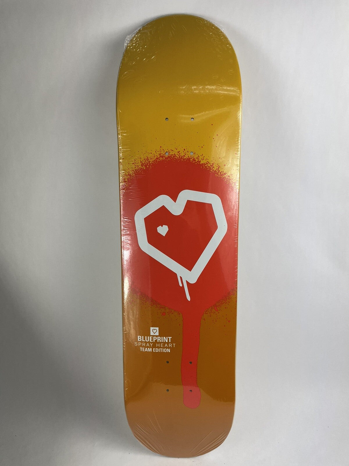 BLUEPRINT skateboards deck 8" RARE quality Spray Heart Muddy Orange