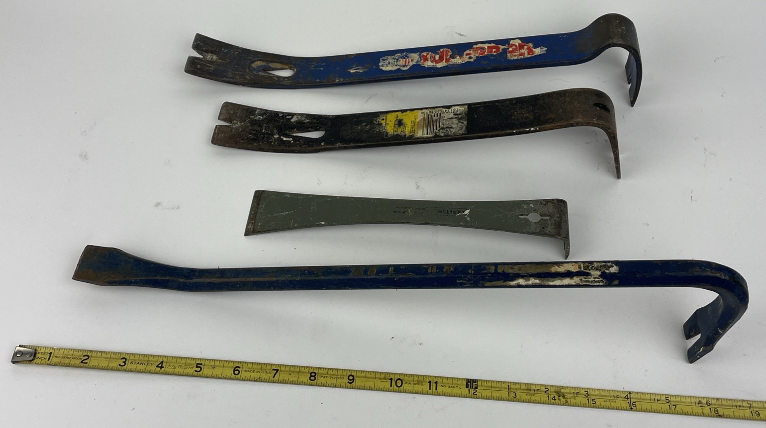 Lot 4 x Pieces Pry Bar & Crow Bar Nail Puller Vaughan Superbar, Craftsman USA