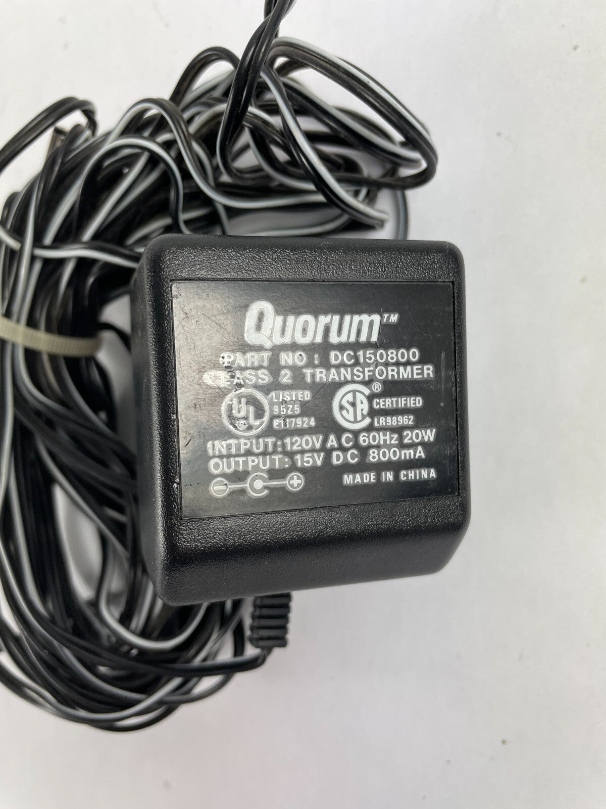 Genuine Quorum DC150800 Ac Adapter Output 15 V 800mA Power Supply Adapter A74