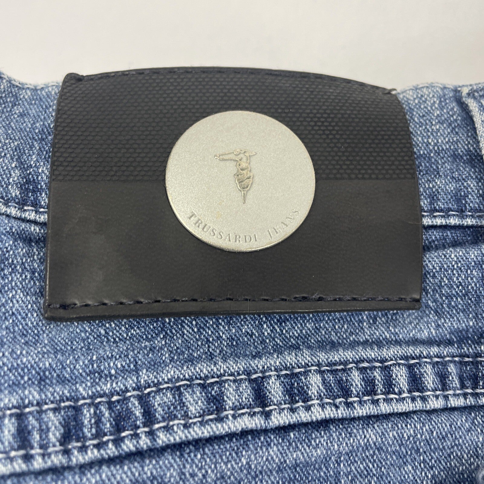 Trussardi Denim Blue Jeans Fitted Hip Size 32 UK Trousers - LOOK