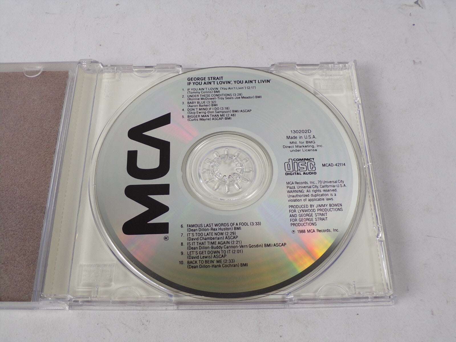 George Strait If You Ain't Lovin' You Ain't Livin' Under Tese Conditions CD#62