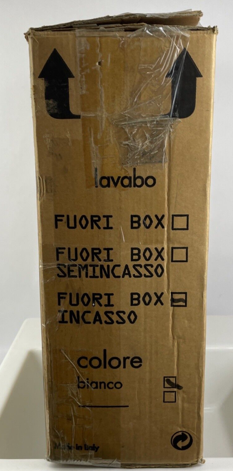 Designer Fuori Italia Italy Box Incasso Basin Sink Model L175 White - RARE FIND