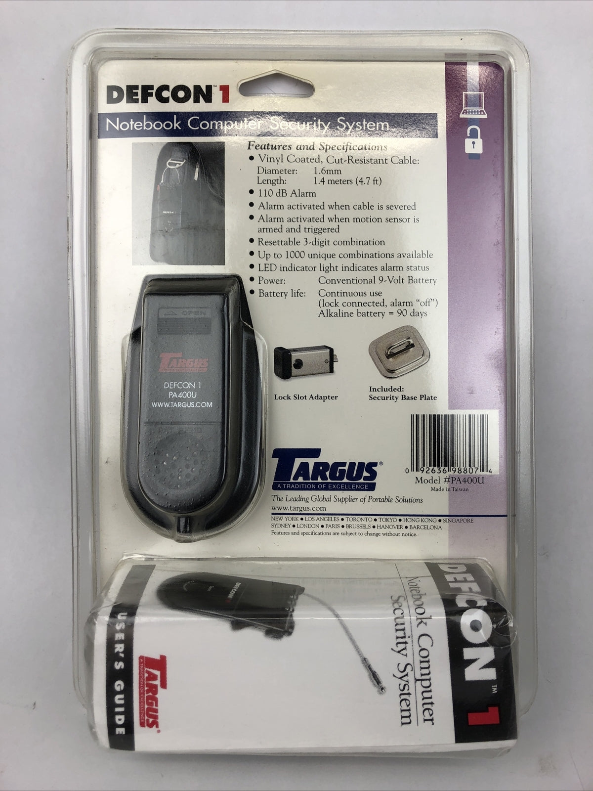 Targus Defcon 1 Notebook Computer Security System #PA400U Brand New & Sealed