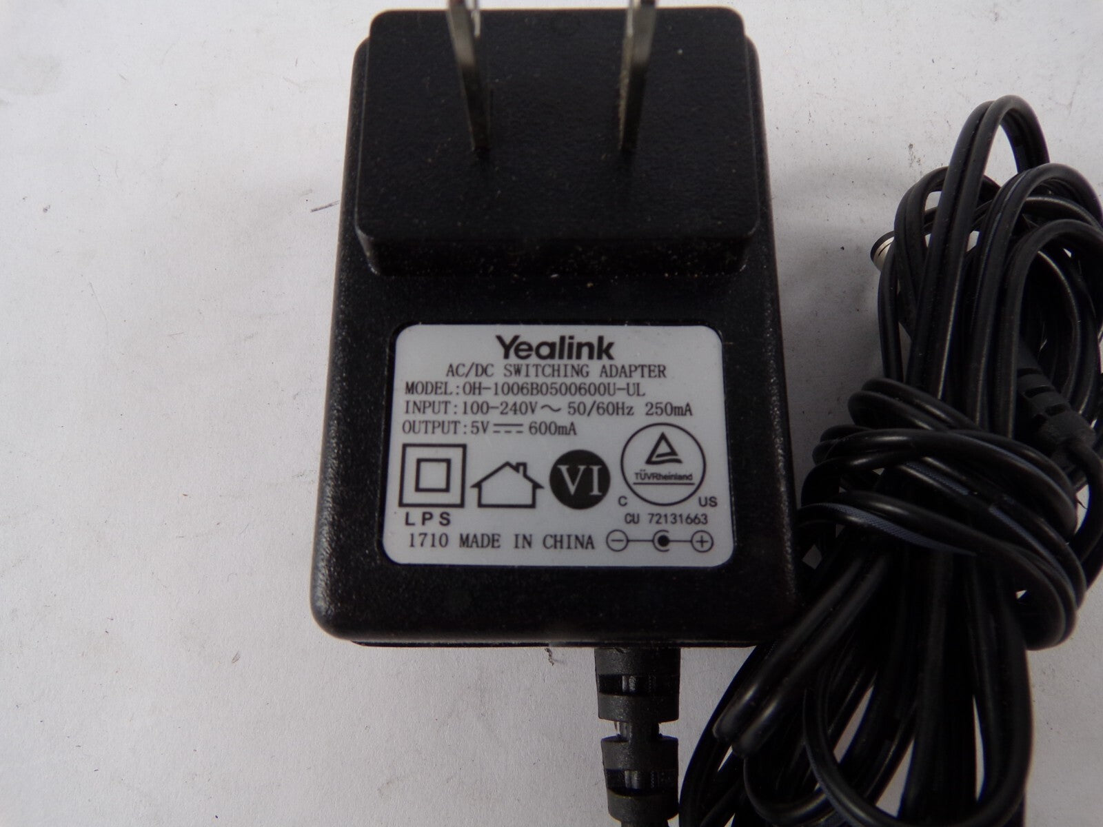Genuine Yealink OH-1006B0500600U-UL Output 5 V 600mA Power Supply Adapter A43